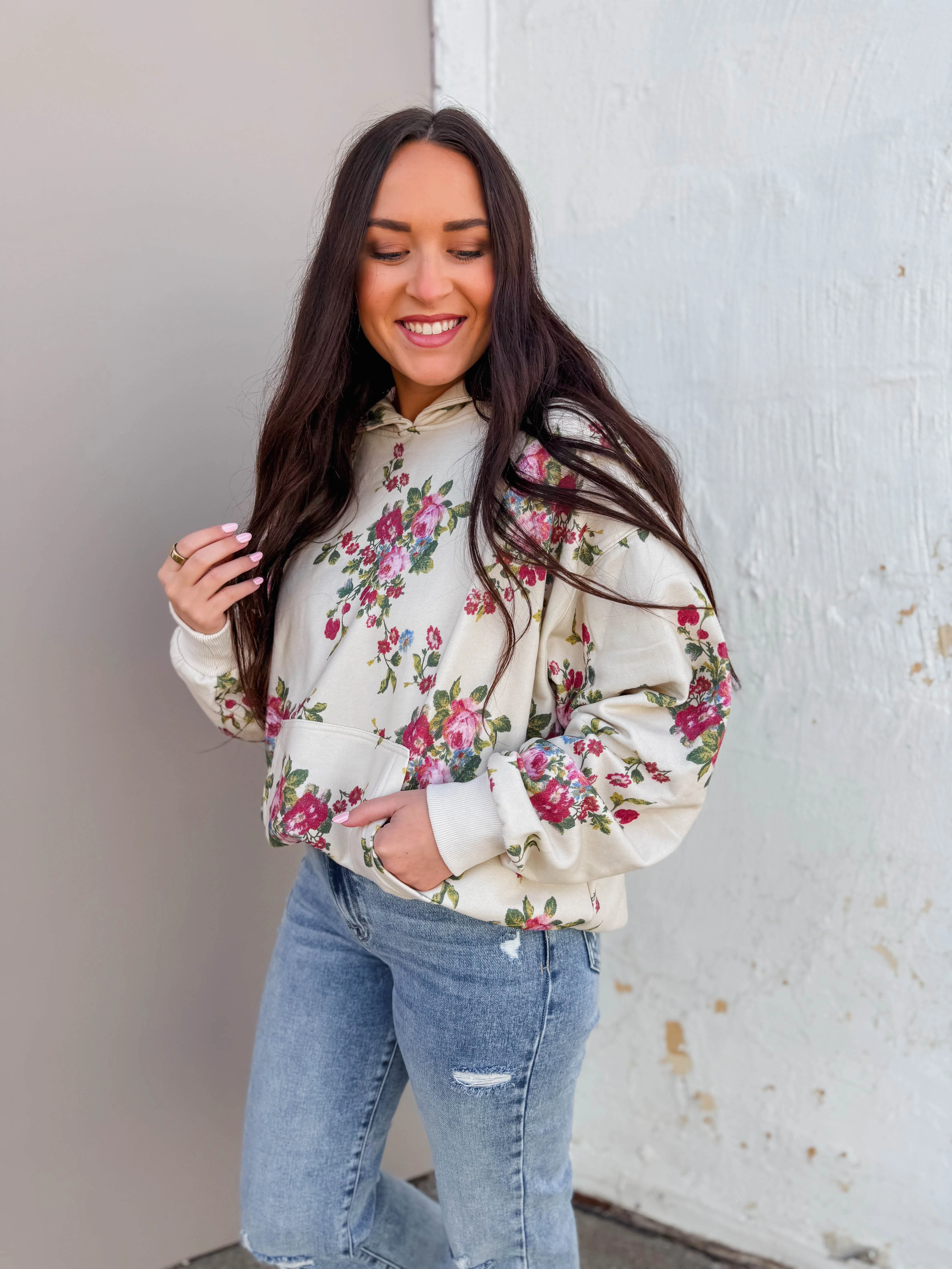 Elevated Essential Hoodie-Ivory Floral - Image 24