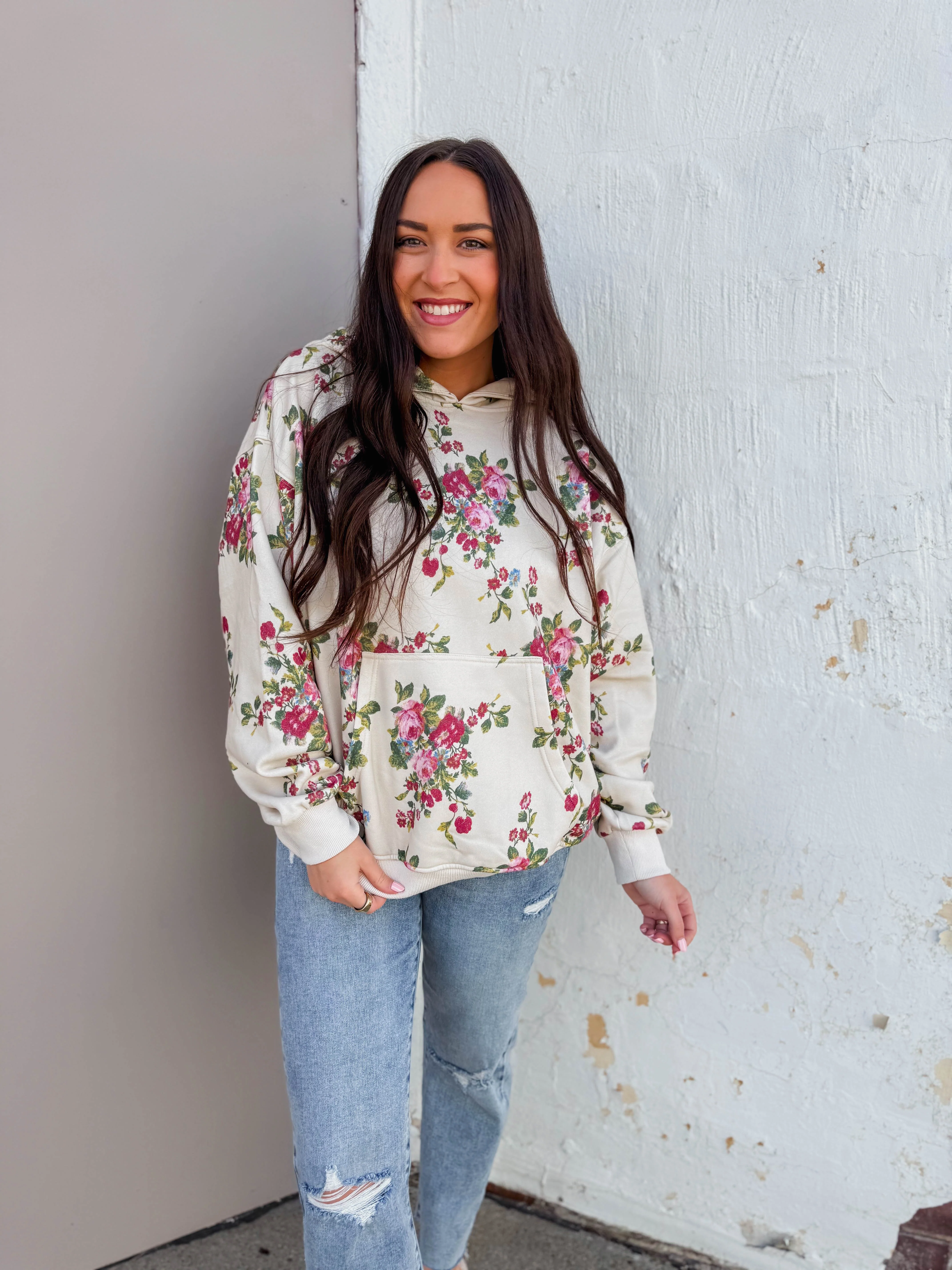 Elevated Essential Hoodie-Ivory Floral - Image 26