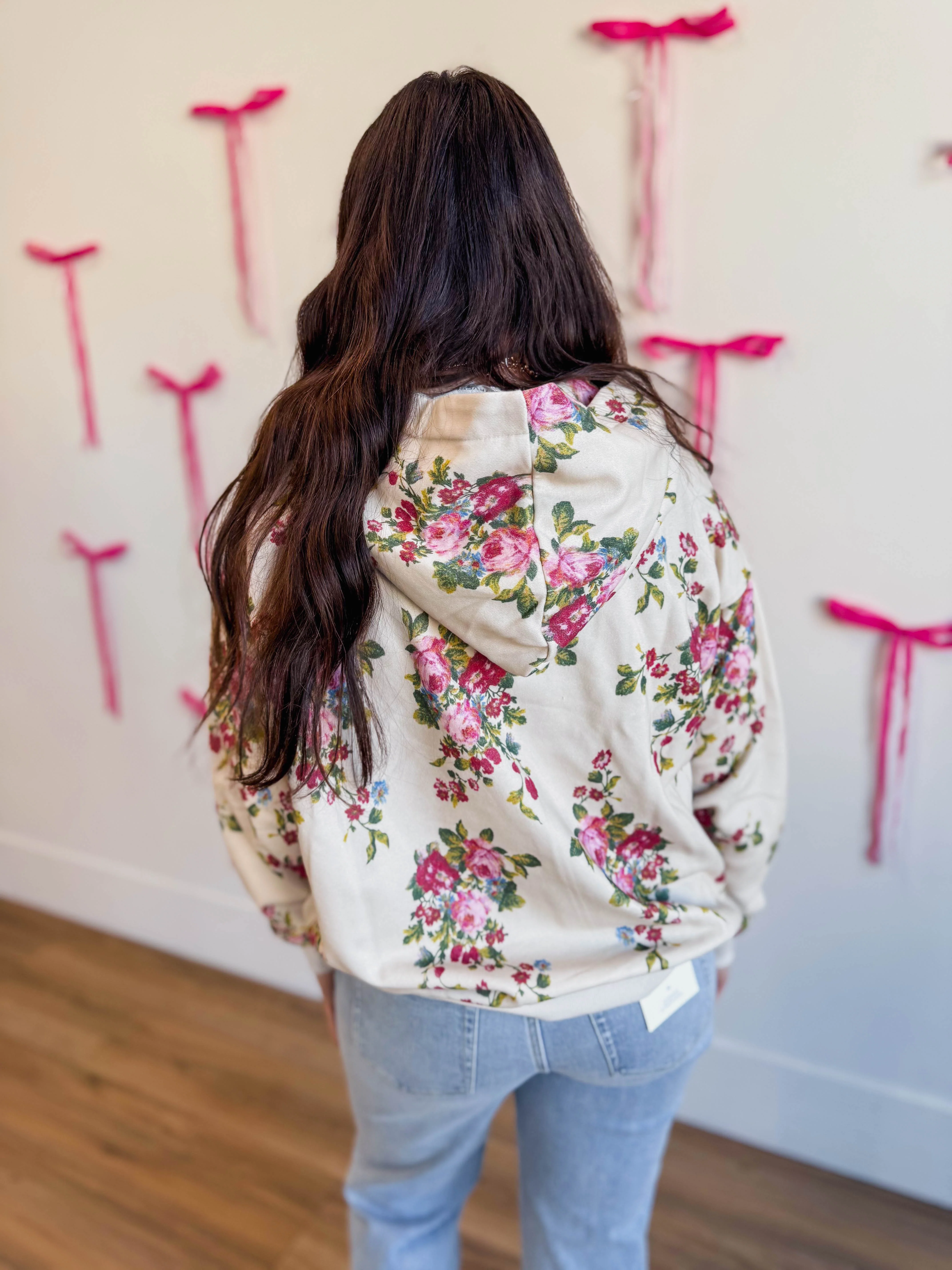 Elevated Essential Hoodie-Ivory Floral - Image 6