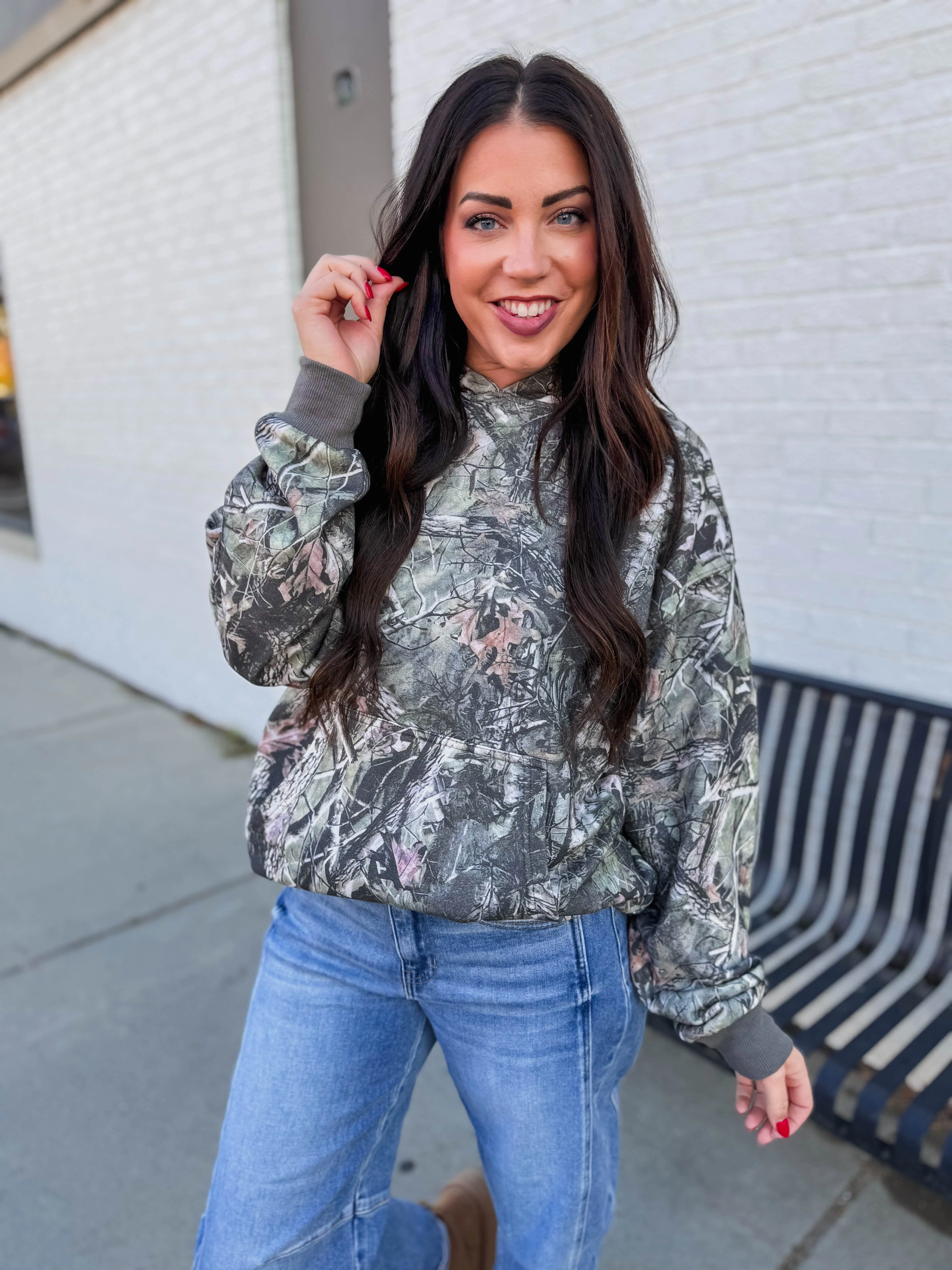 Elevated Essential Hoodie-Olive Camo - Image 3