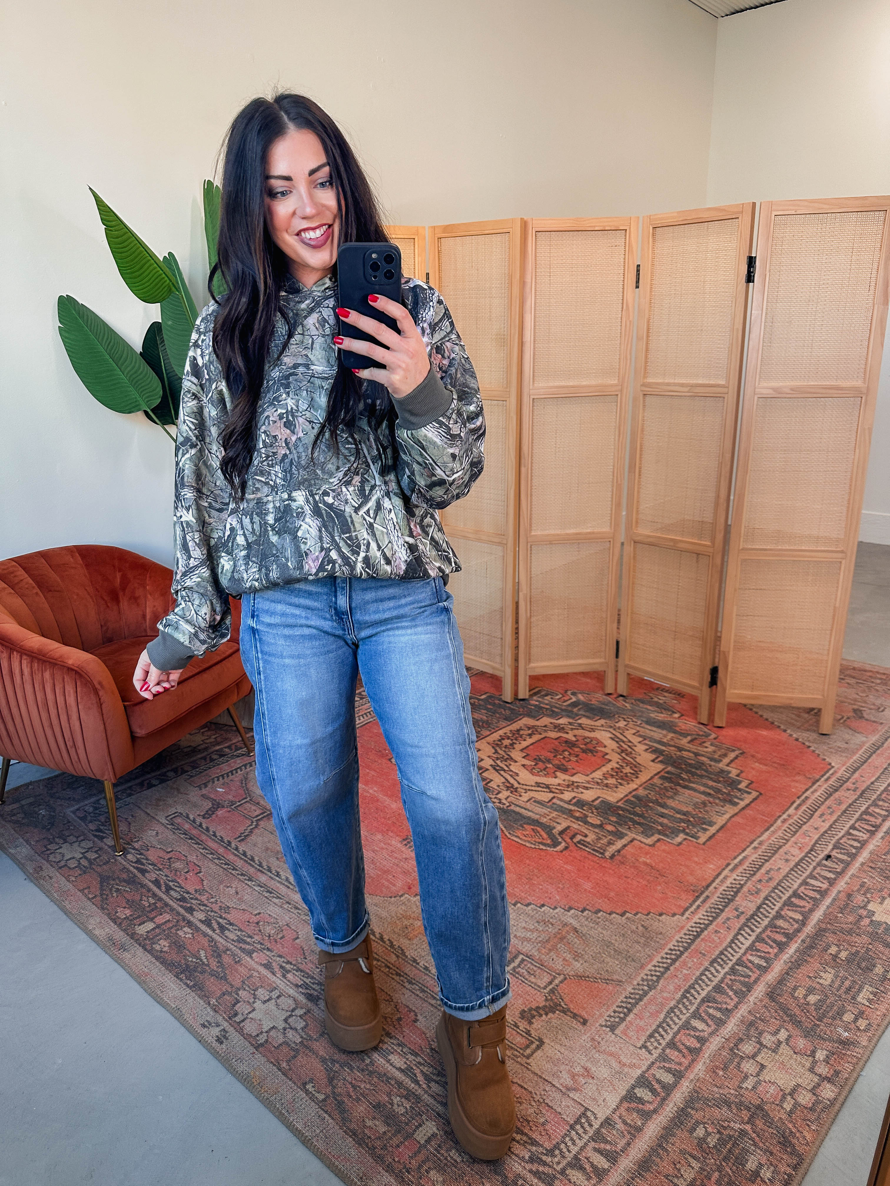 Elevated Essential Hoodie-Olive Camo - Image 7
