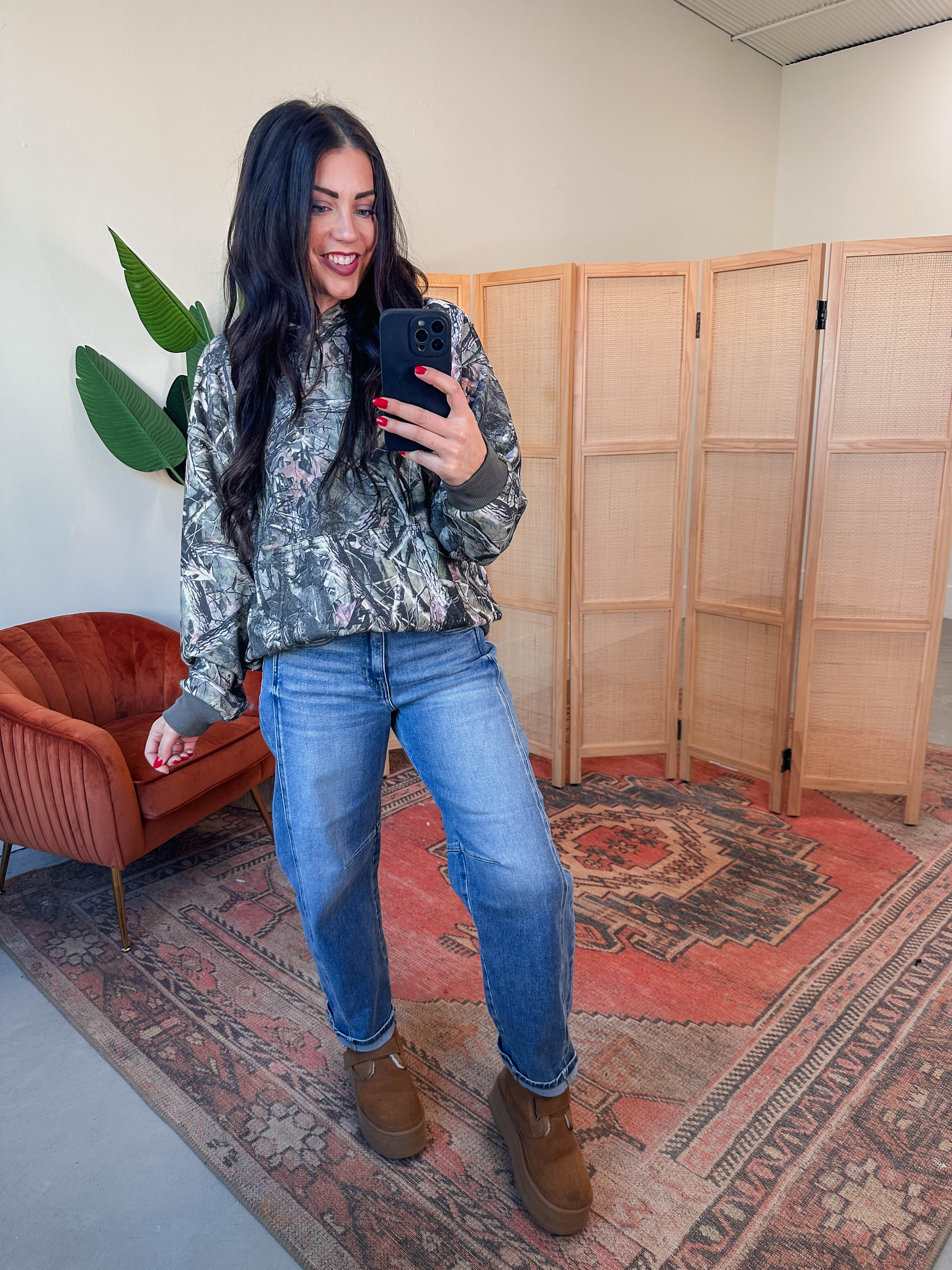 Elevated Essential Hoodie-Olive Camo - Image 9