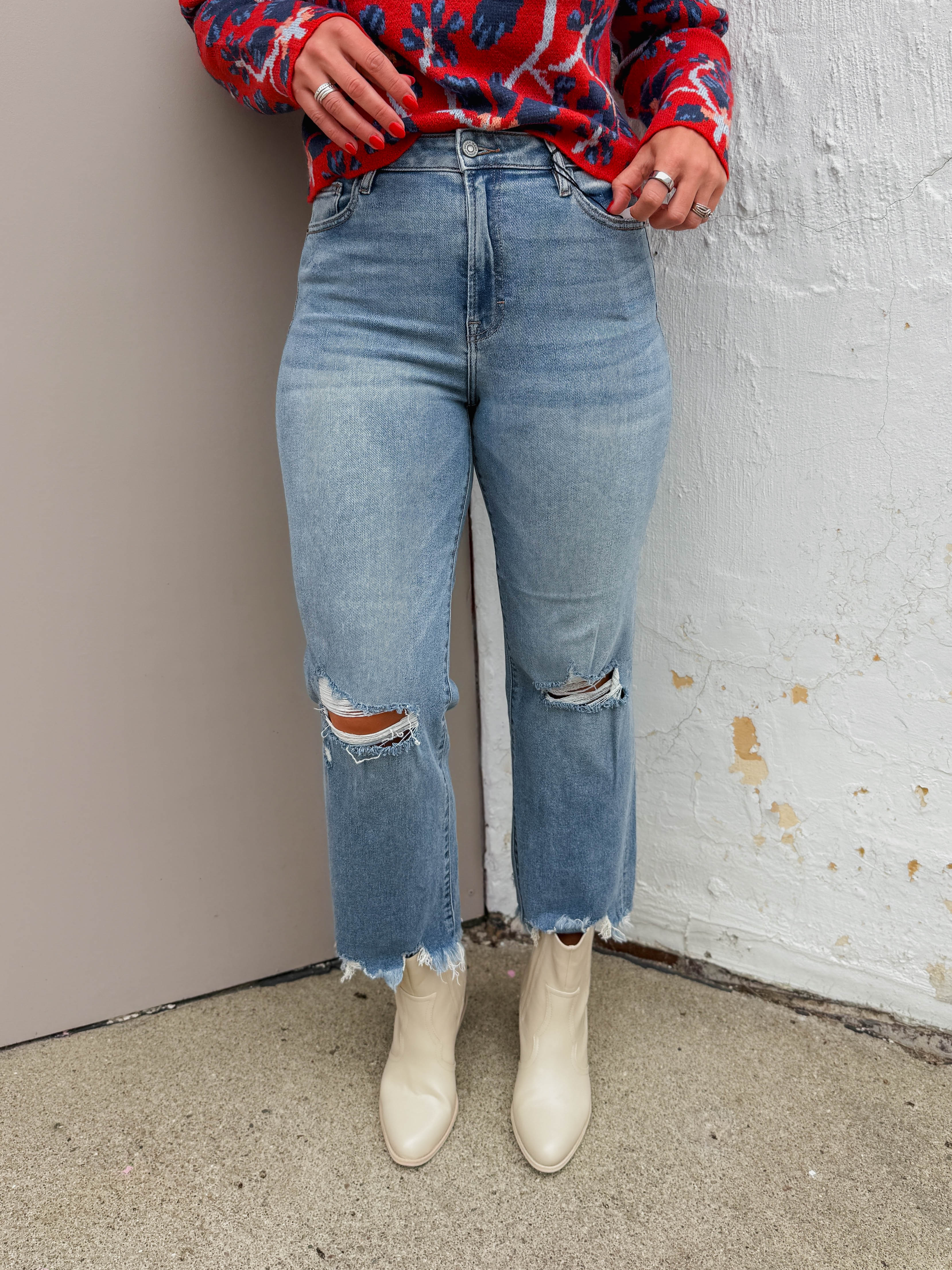 Ella High Rise Wide Straight Leg Denim-Hidden - Image 4