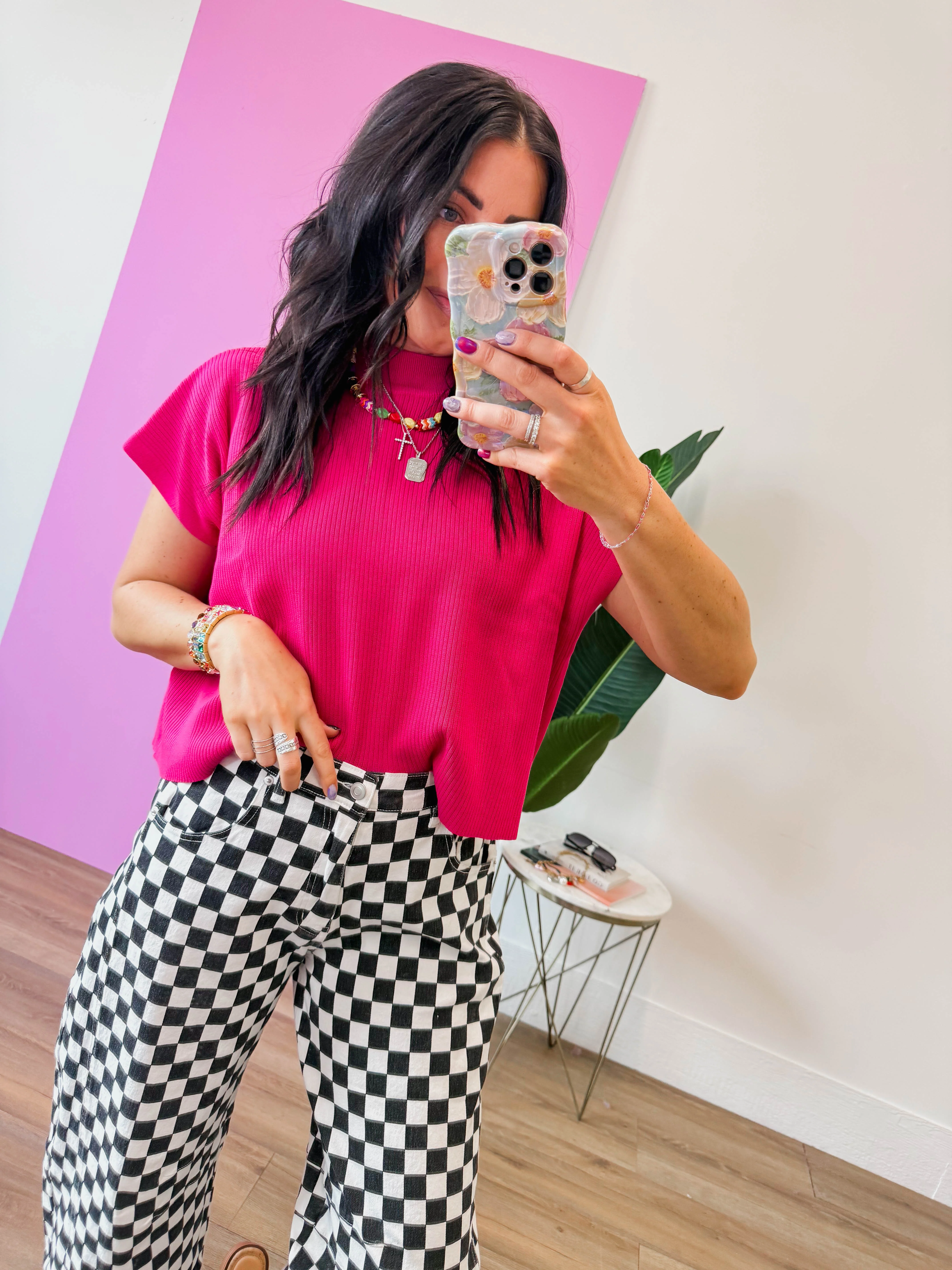 Elladee Knit Top-Hot Pink - Image 6