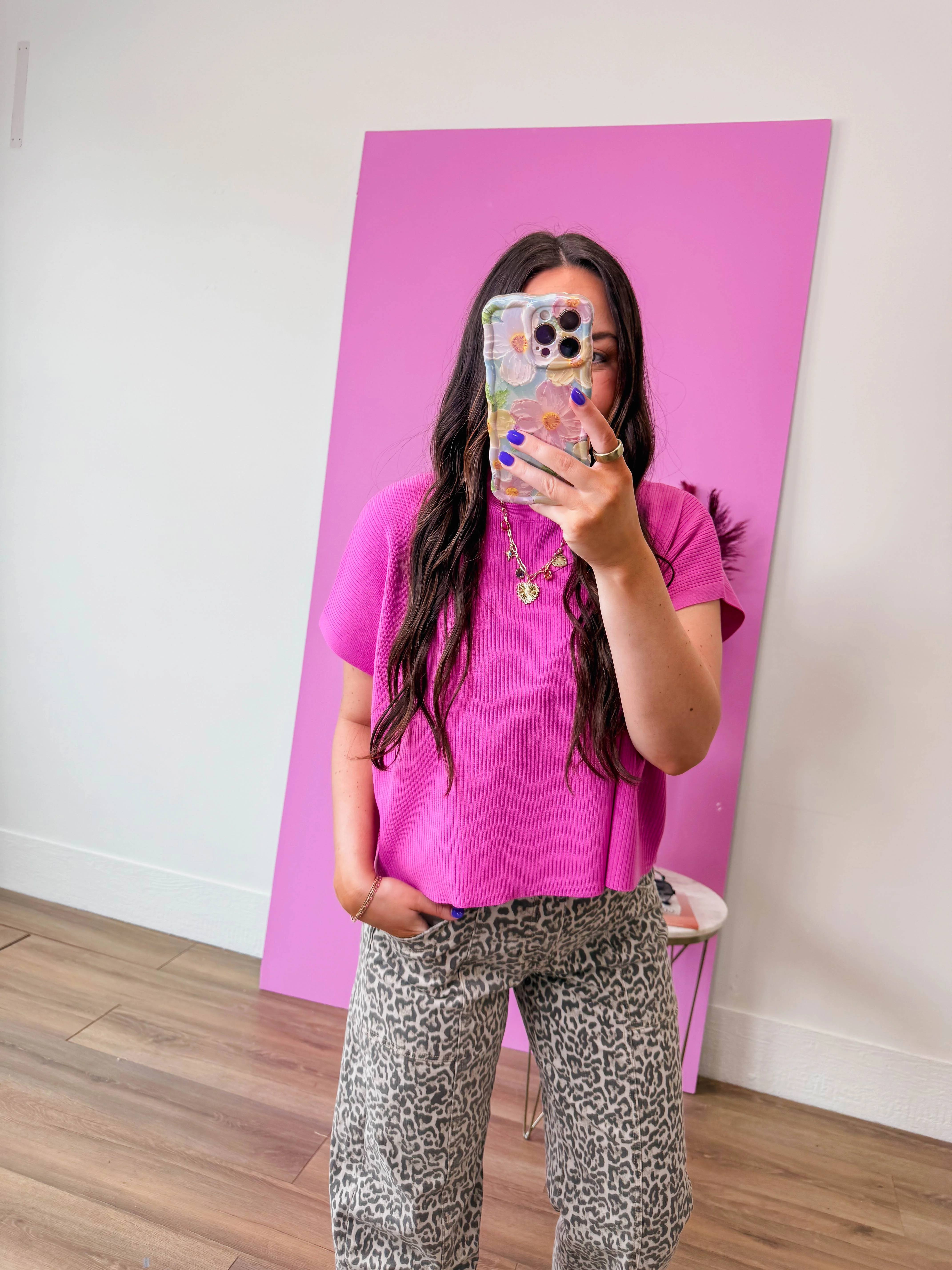 Elladee Knit Top-Bright Mauve