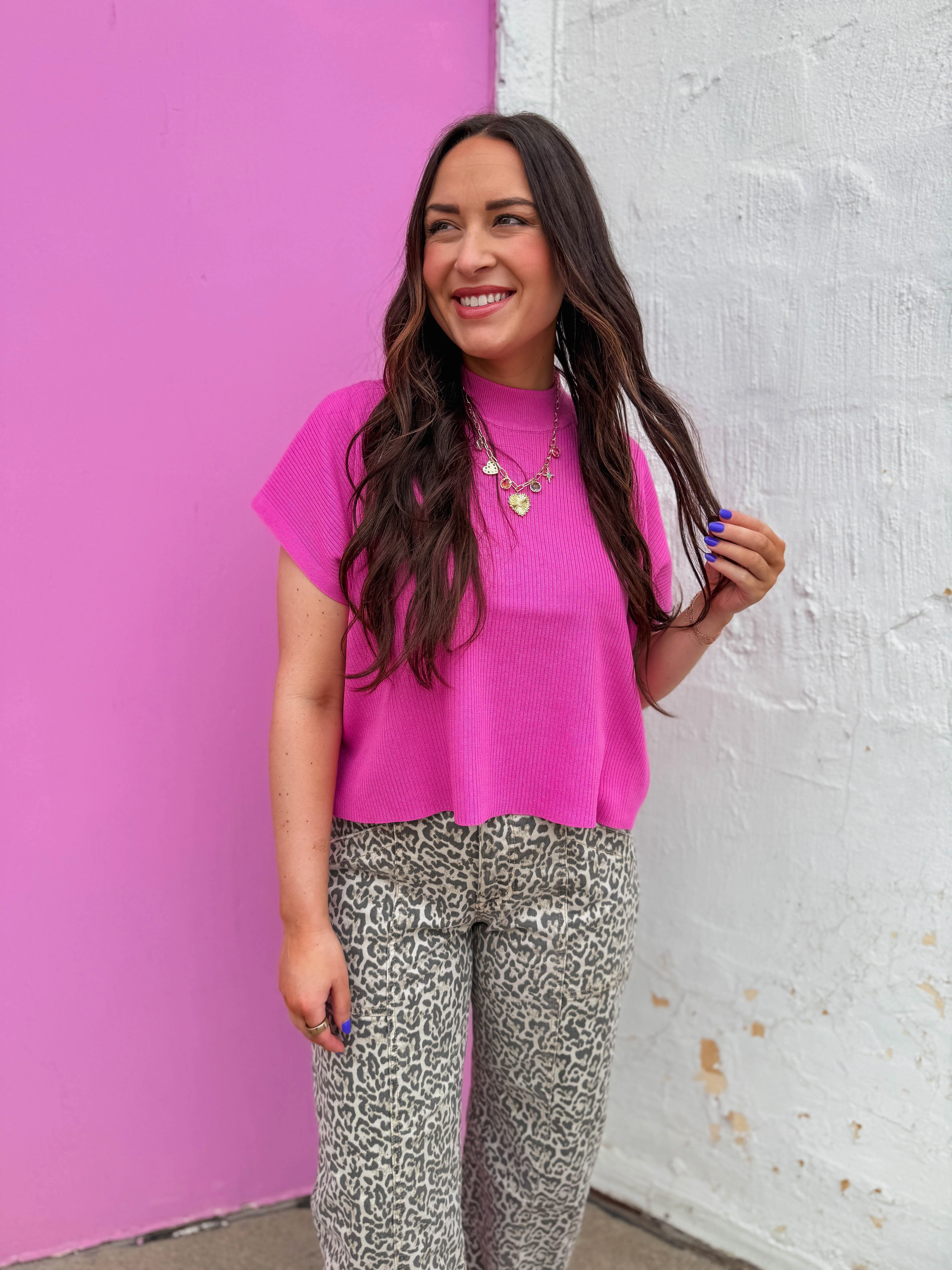 Elladee Knit Top-Bright Mauve - Image 3