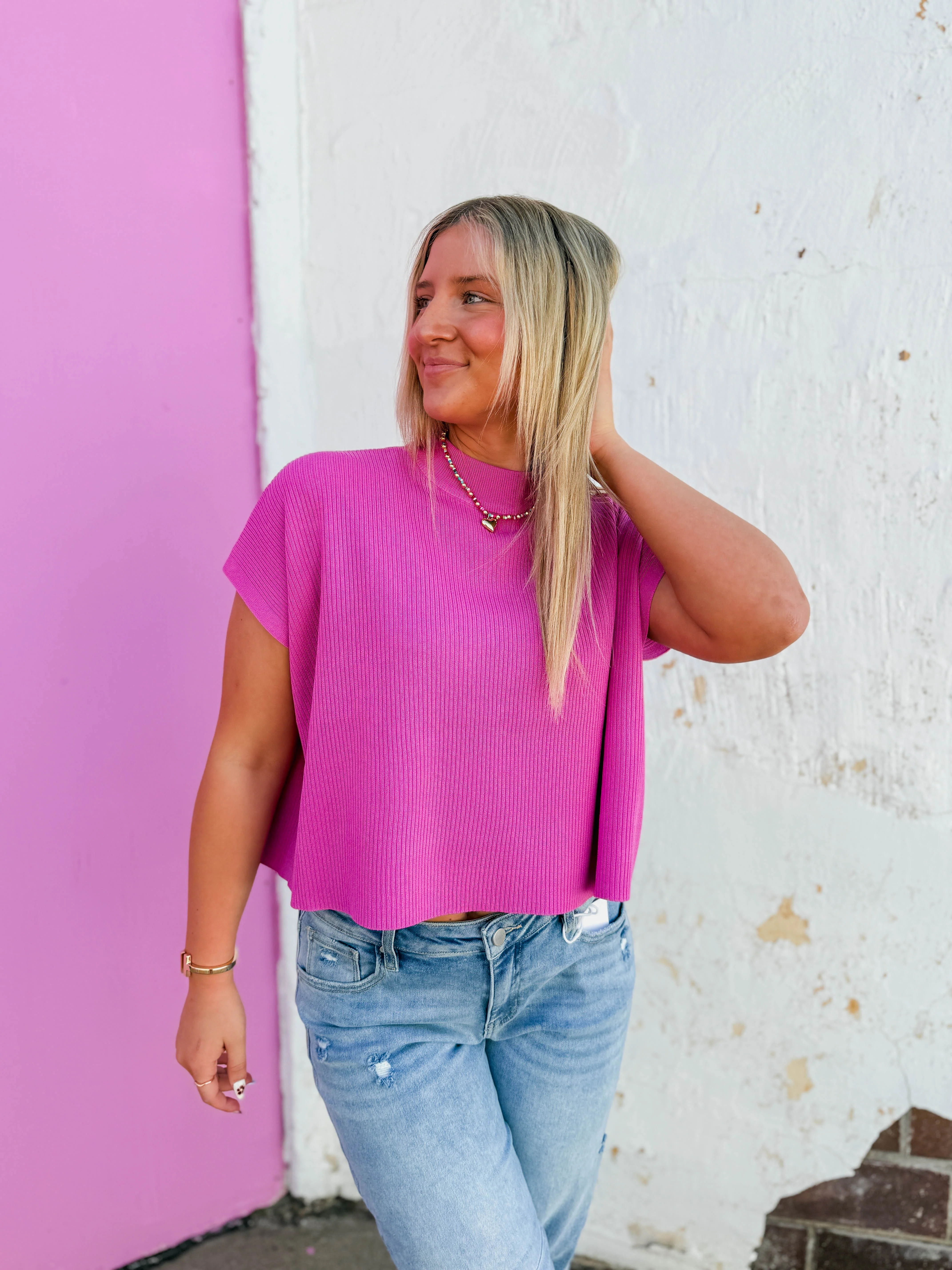 Elladee Knit Top-Light Plum - Image 4
