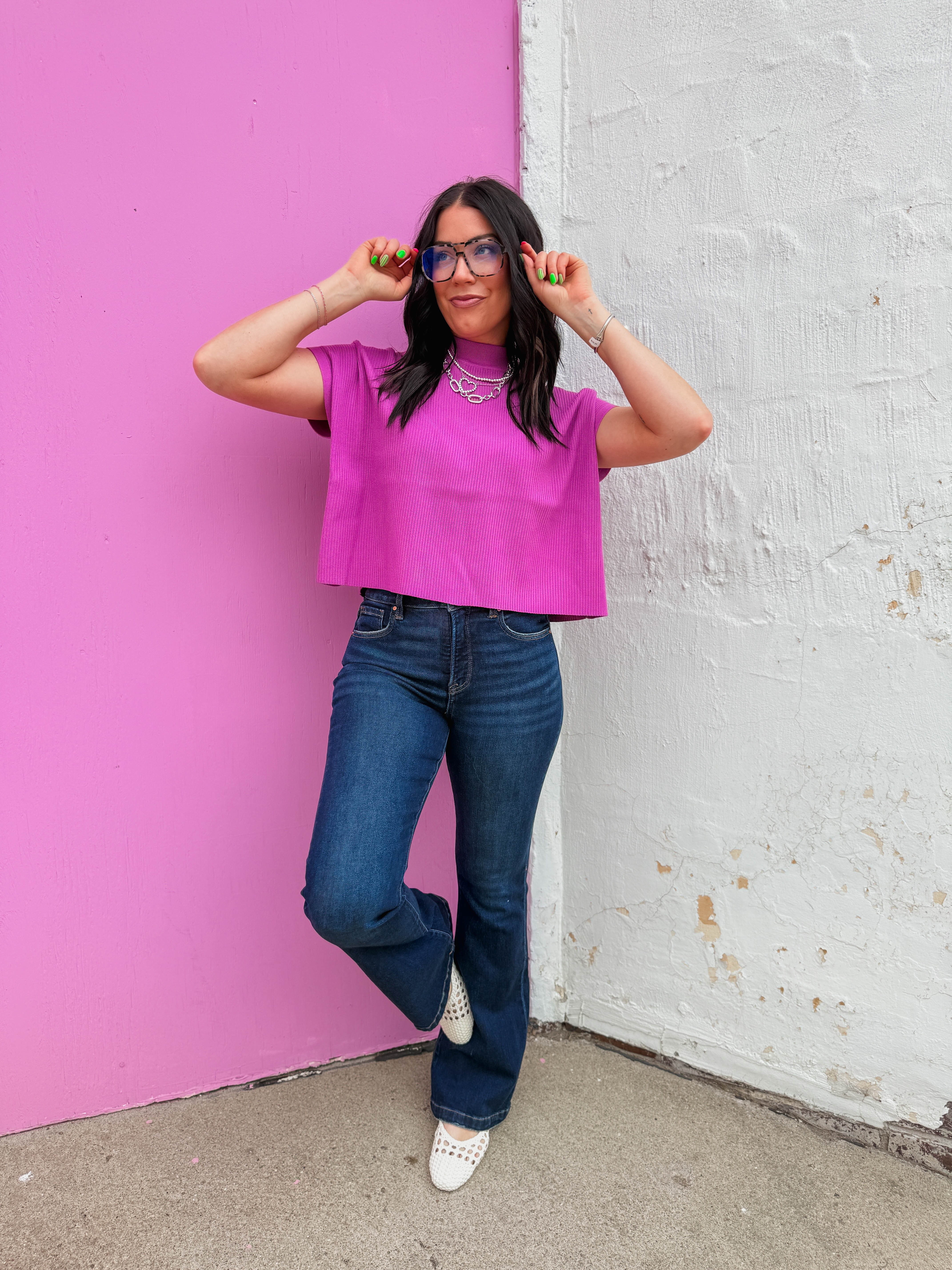 Elladee Knit Top-Light Plum - Image 9