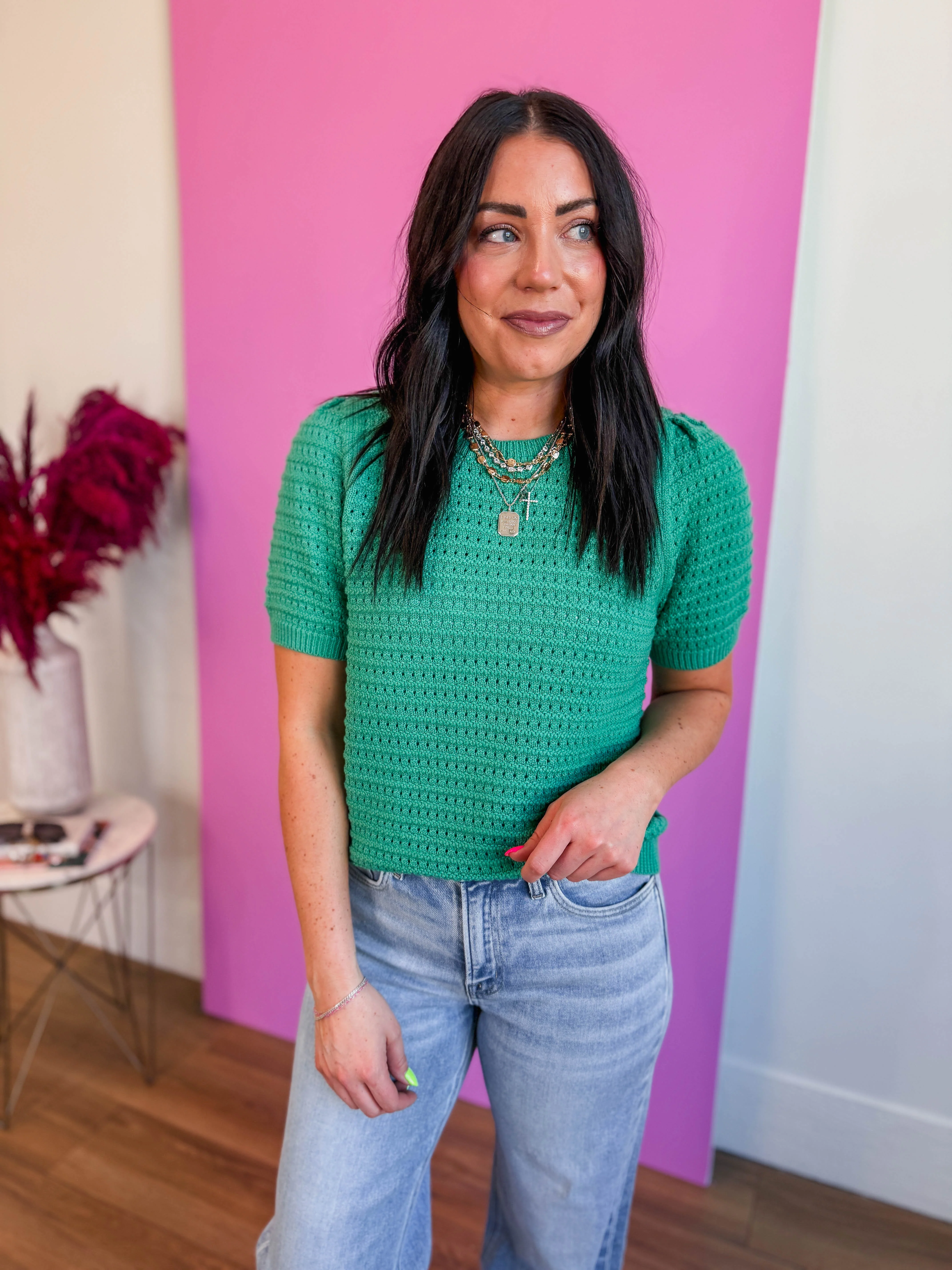 Erin Knit Top-Green - Image 3
