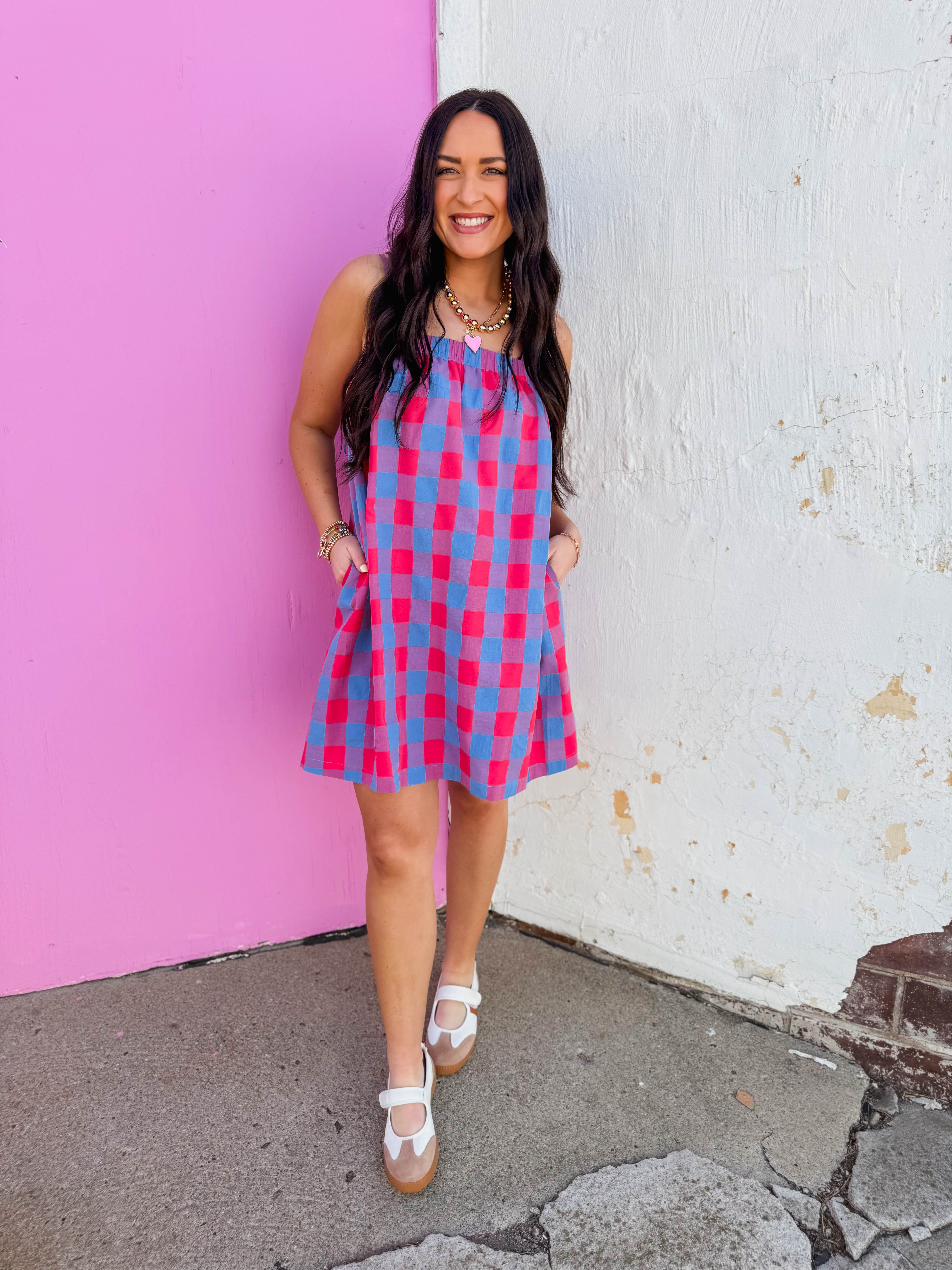 Everly Plaid Mini Dress - Image 3