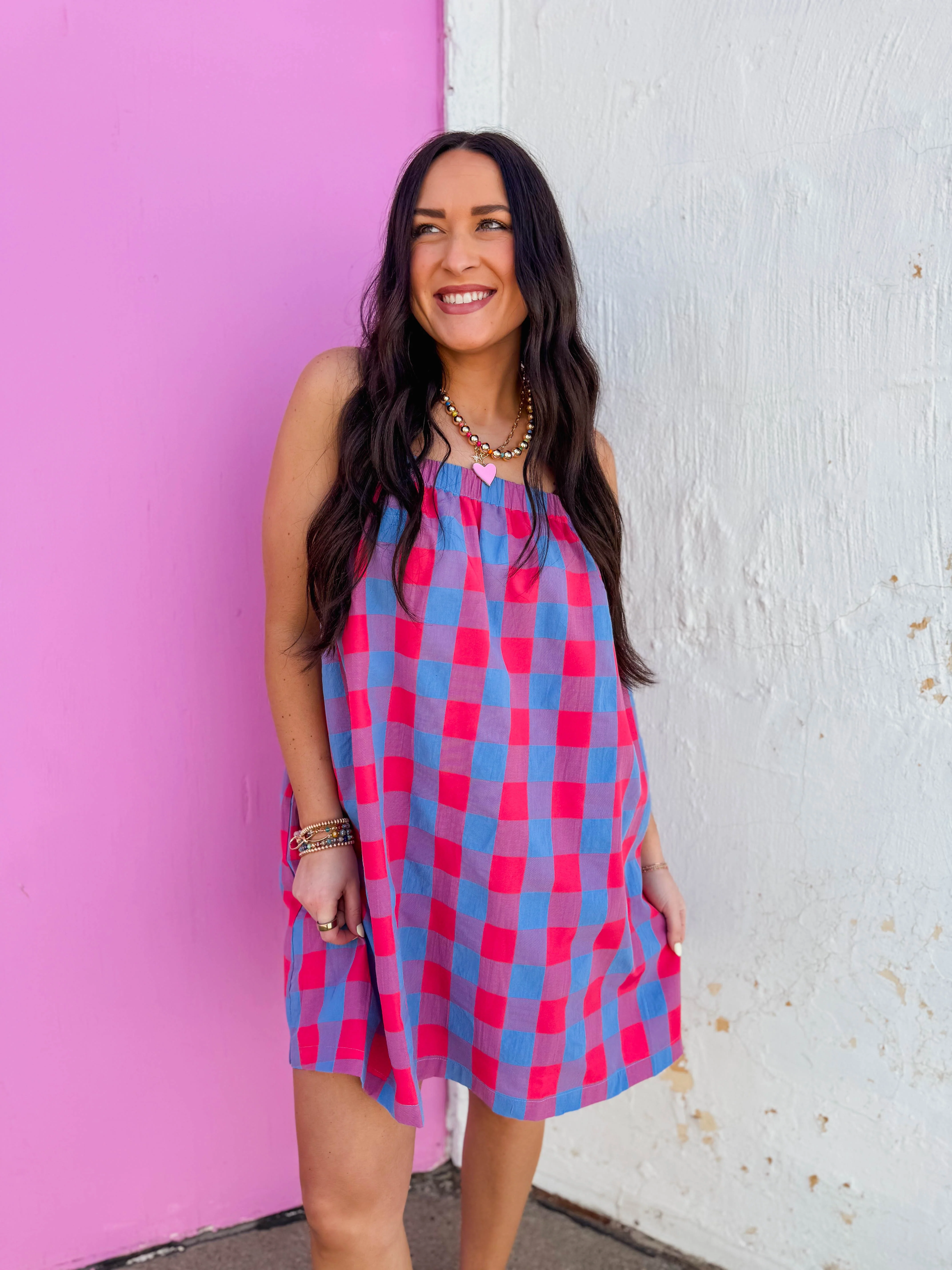 Everly Plaid Mini Dress - Image 4
