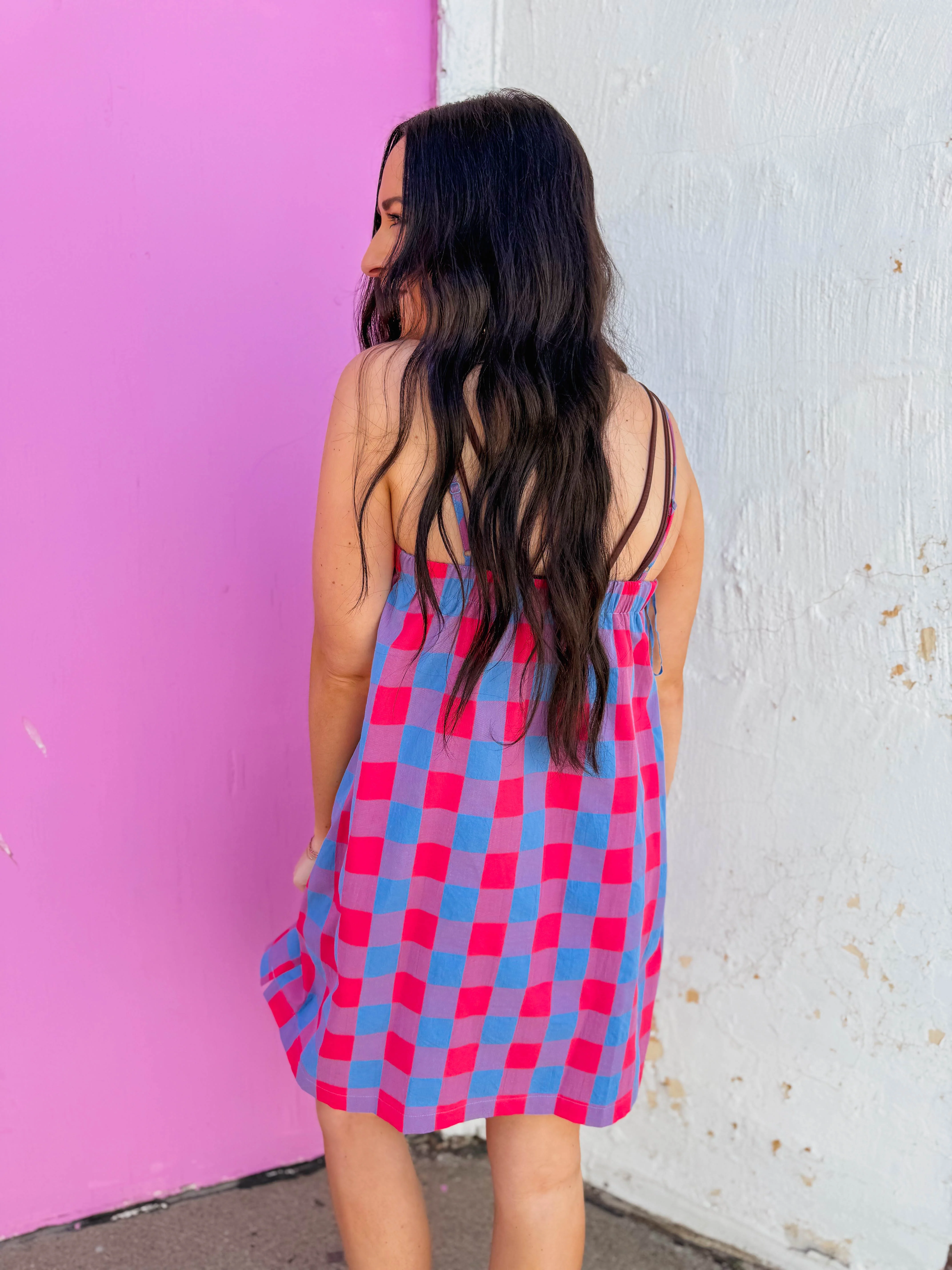 Everly Plaid Mini Dress - Image 5