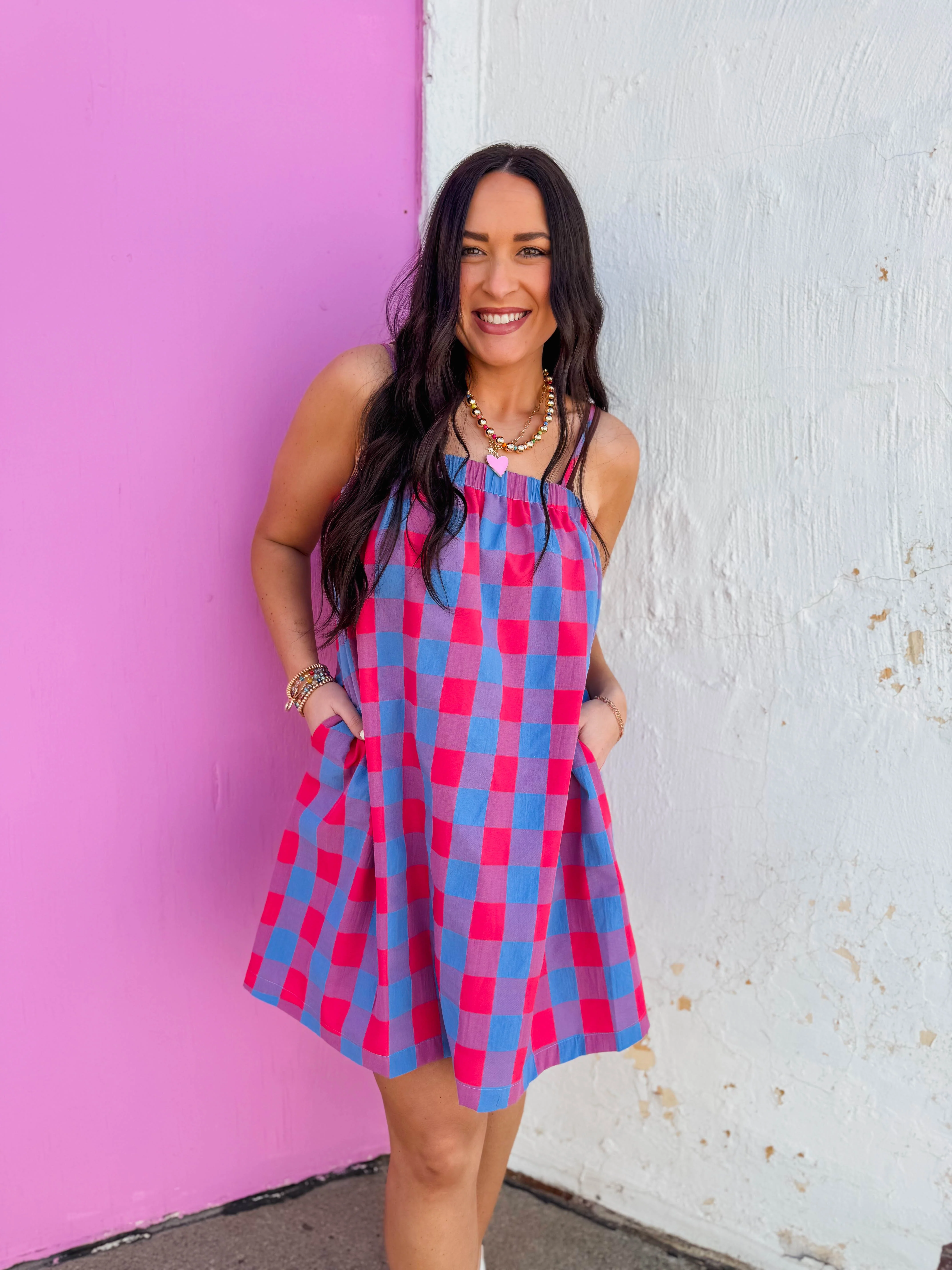 Everly Plaid Mini Dress - Image 6