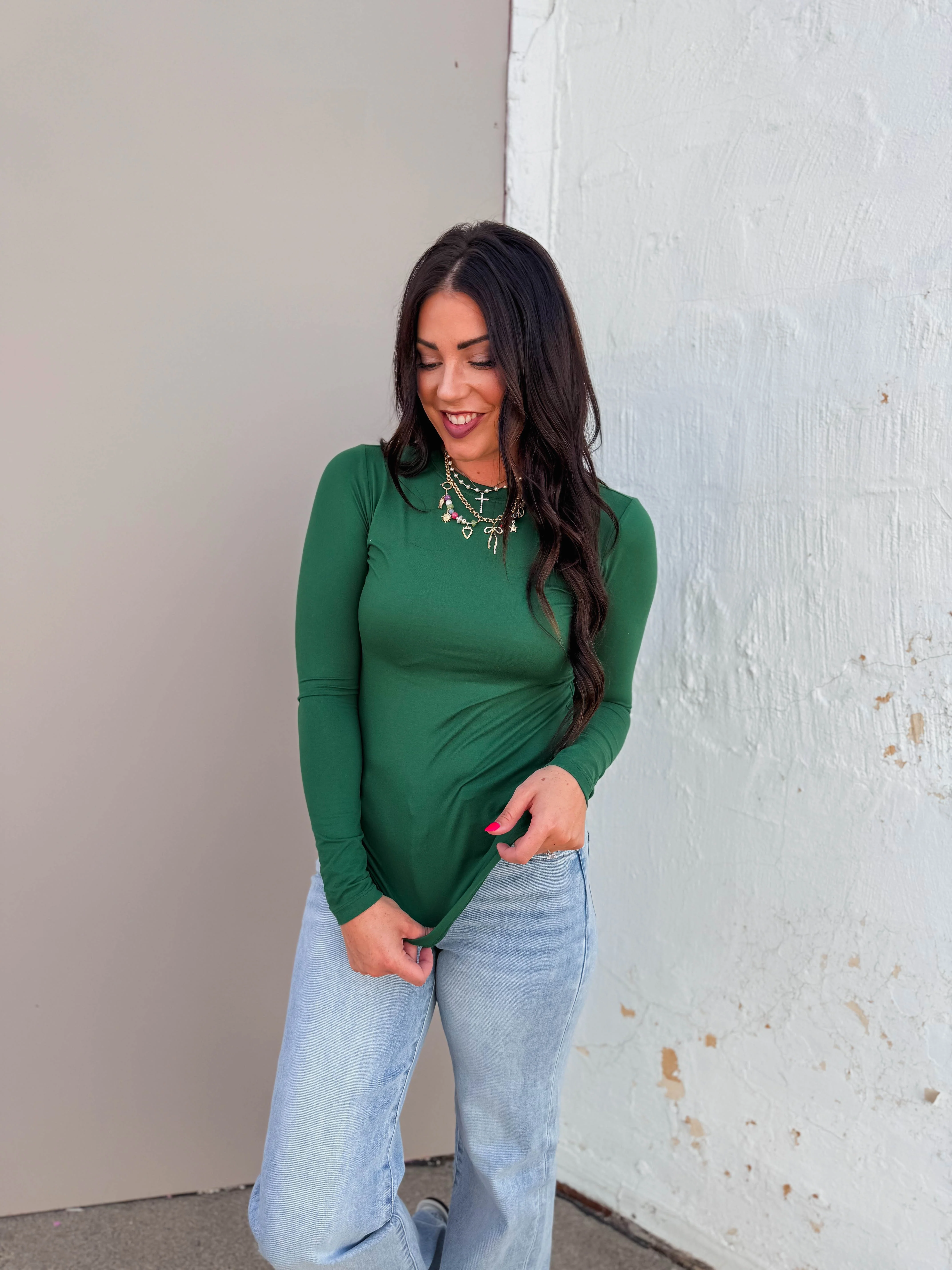 Everyday Essential Long Sleeve-Dark Green - Image 4