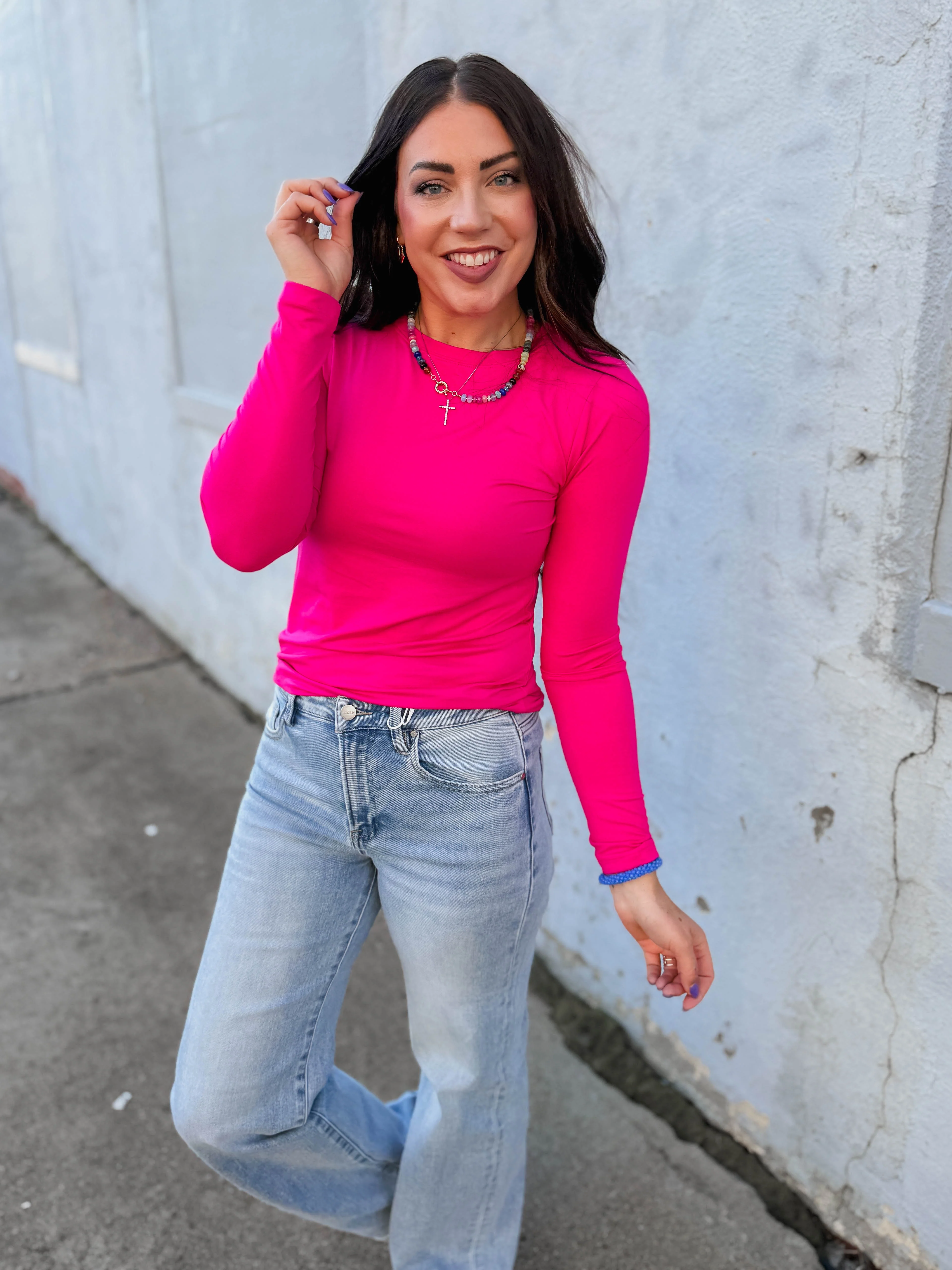 Everyday Essential Long Sleeve-Hot Pink - Image 22