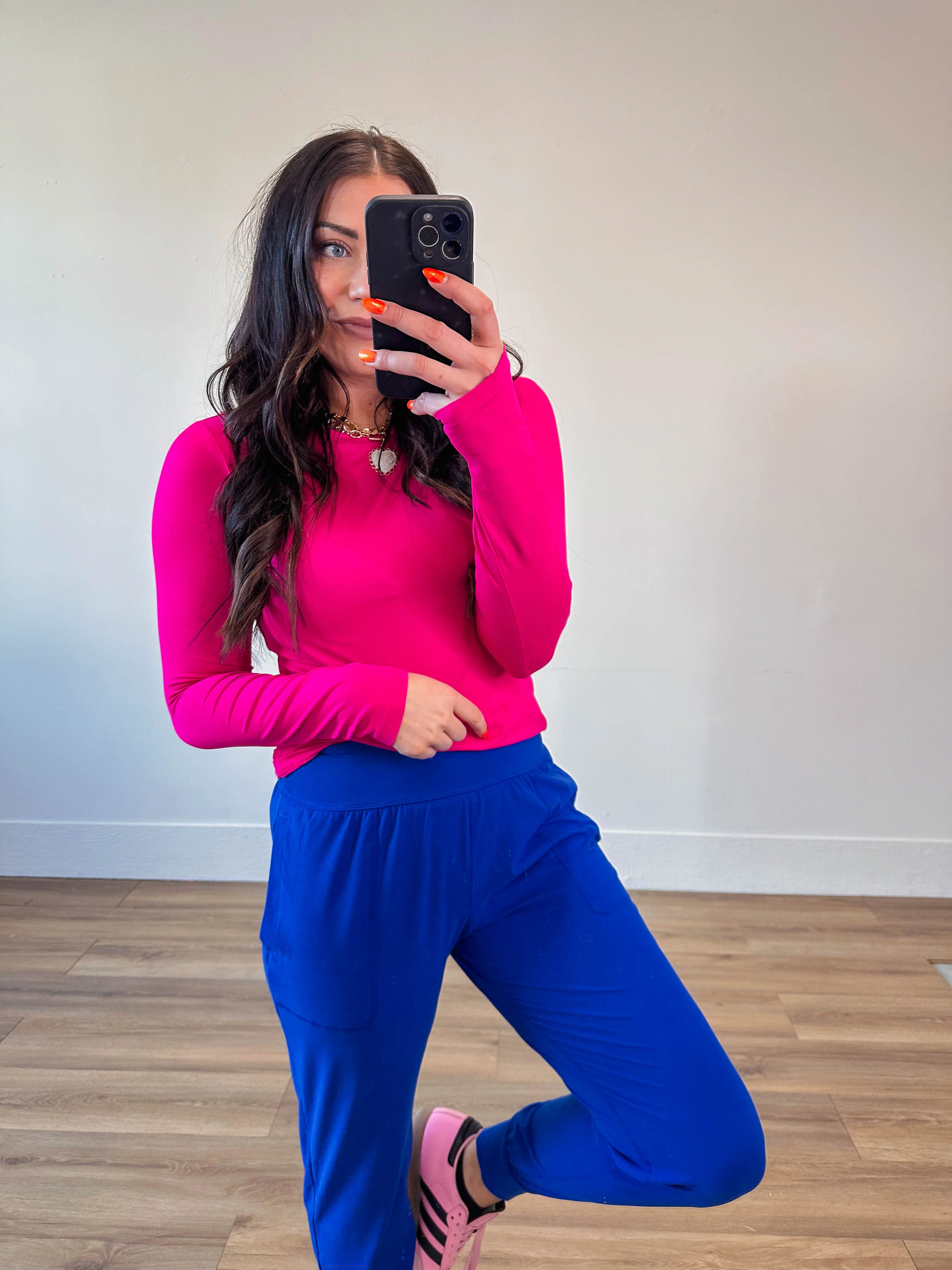 Everyday Essential Long Sleeve-Hot Pink - Image 4