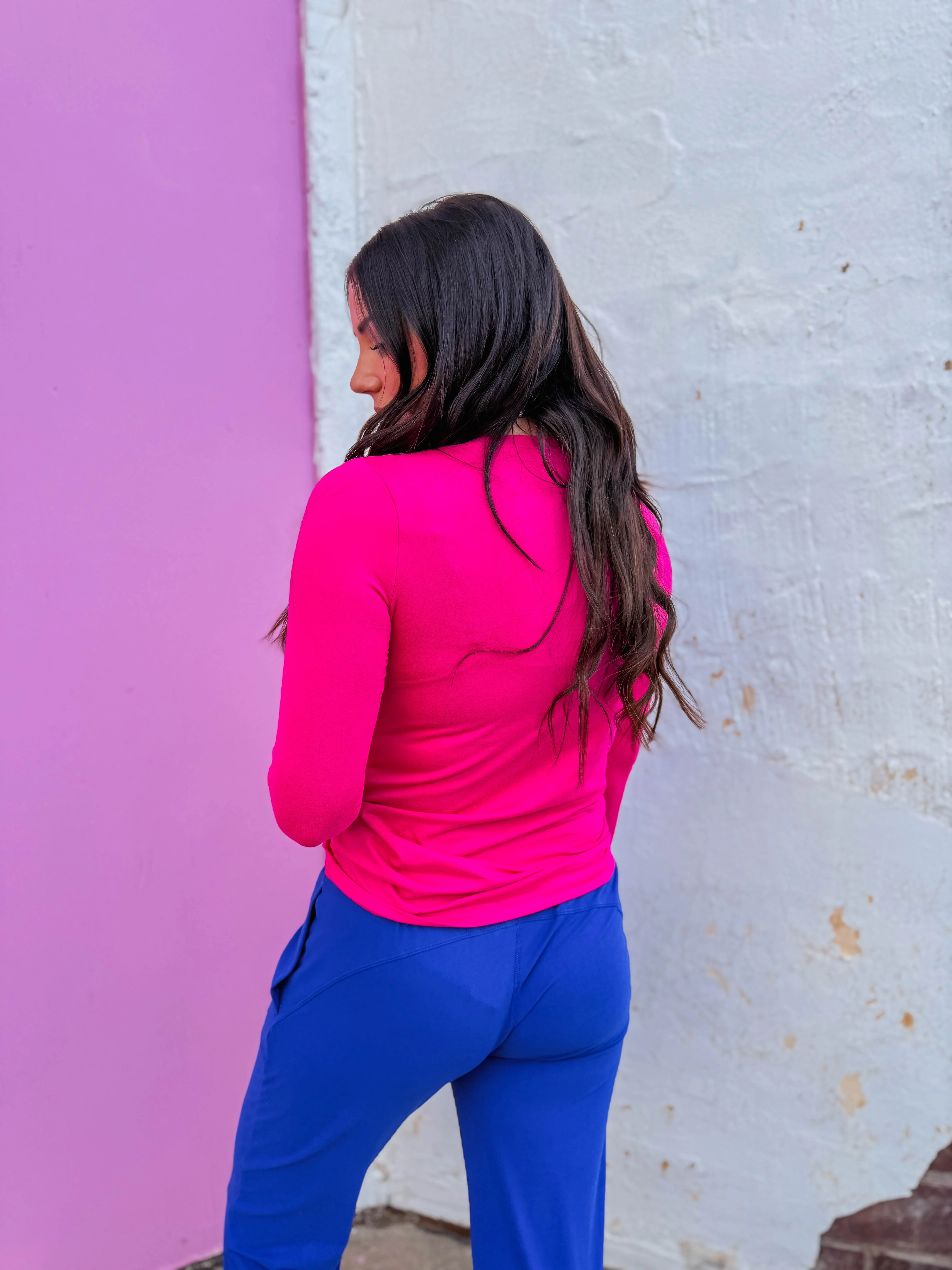 Everyday Essential Long Sleeve-Hot Pink - Image 9