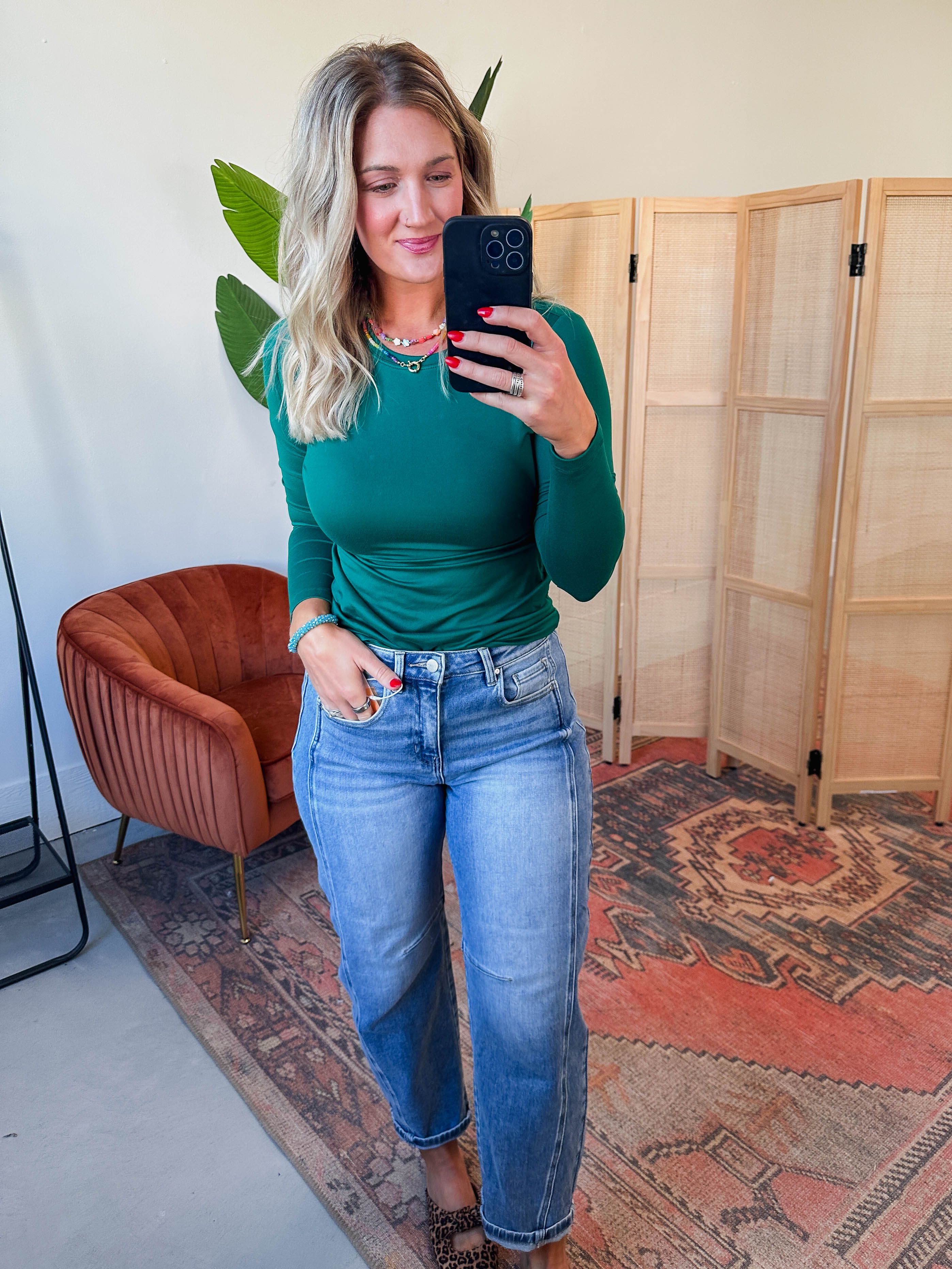 Everyday Essential Long Sleeve-Hunter Green - Image 10