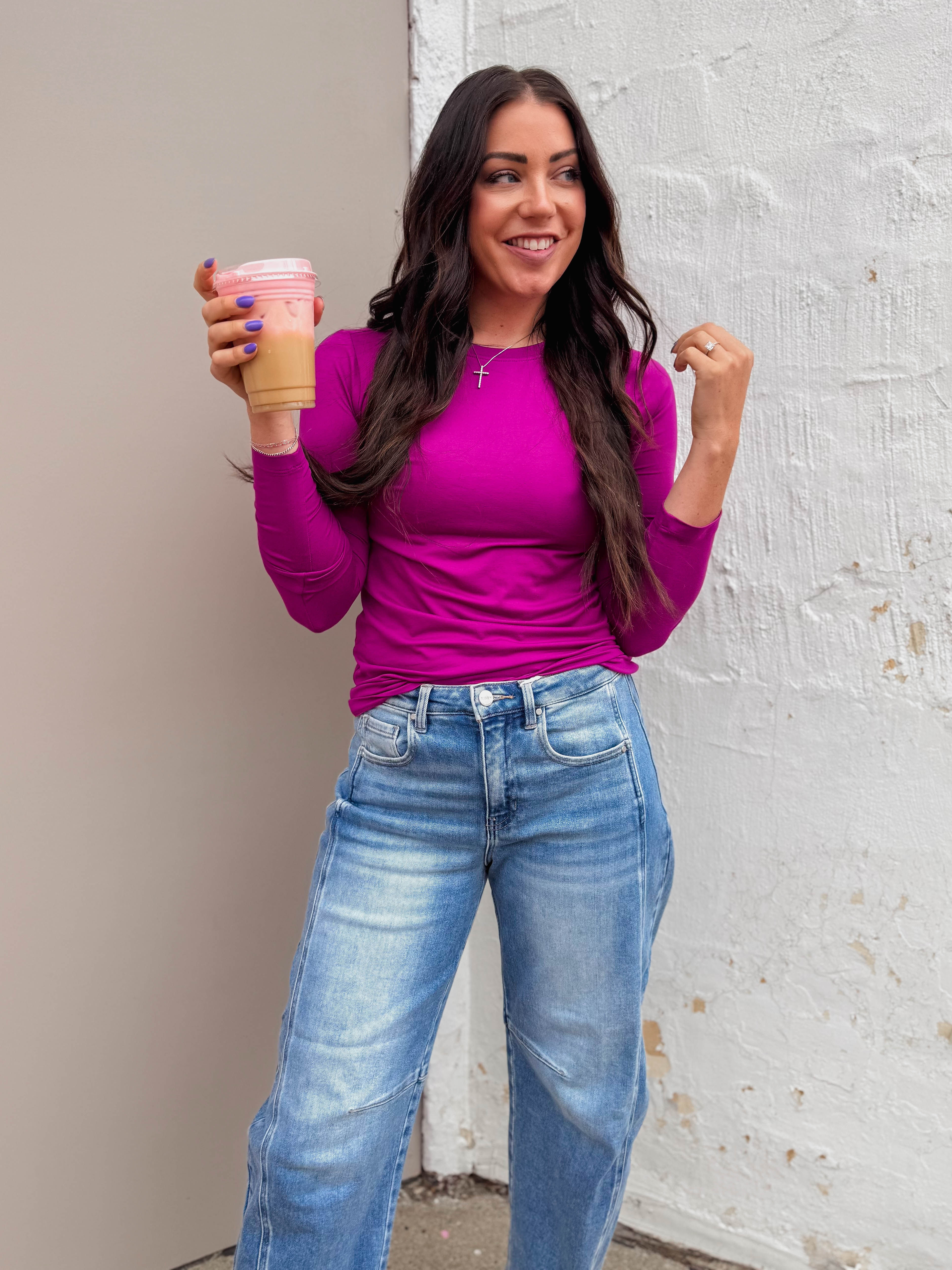 Everyday Essential Long Sleeve-Light Plum - Image 15