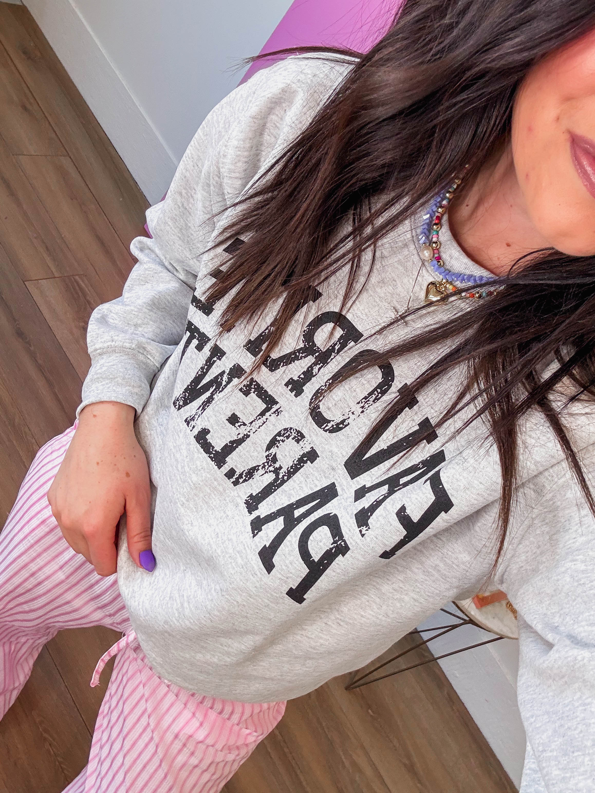 Favorite Parent Crewneck-Ash Grey - Image 2