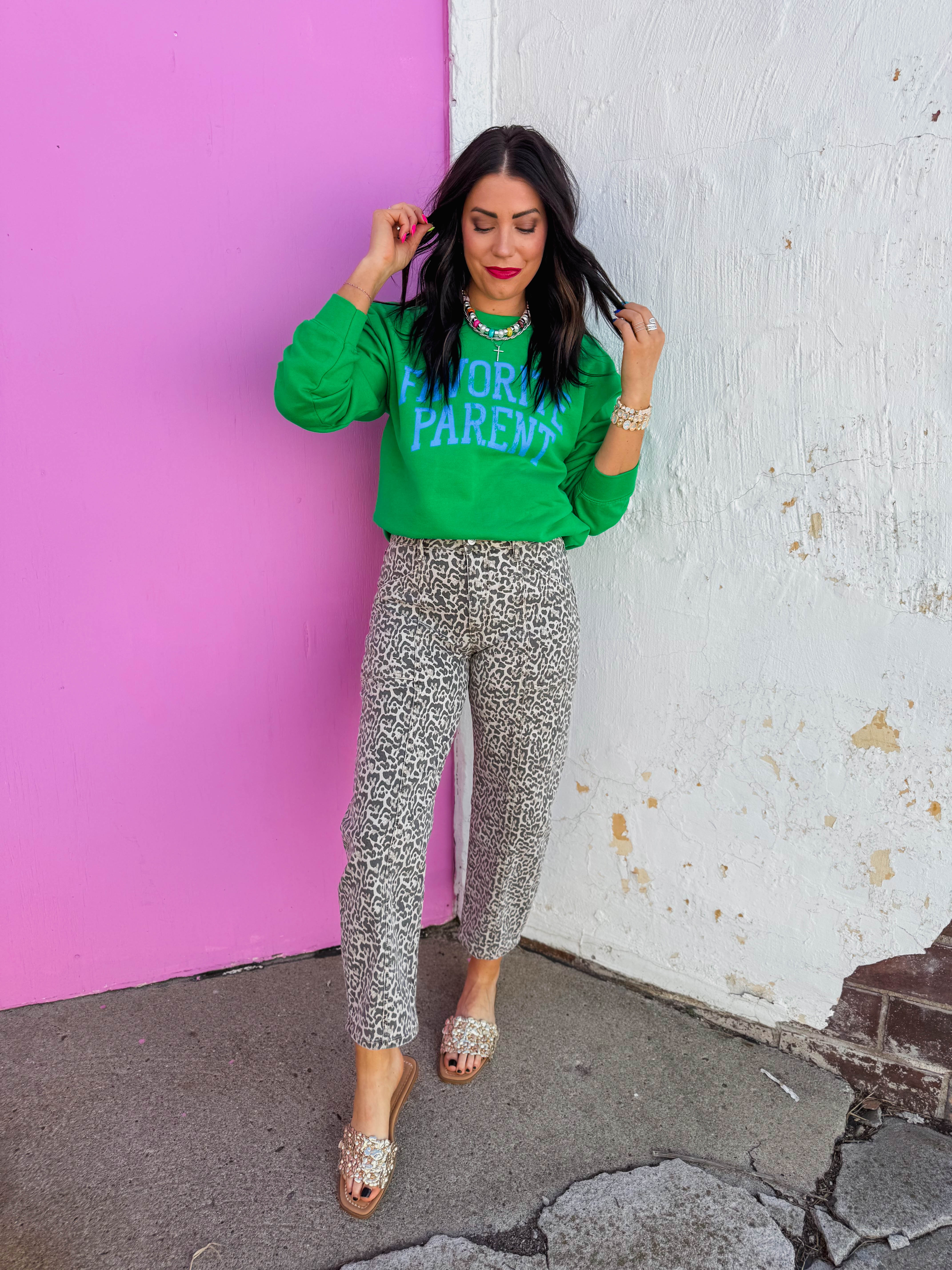 Favorite Parent Crewneck-Green - Image 4