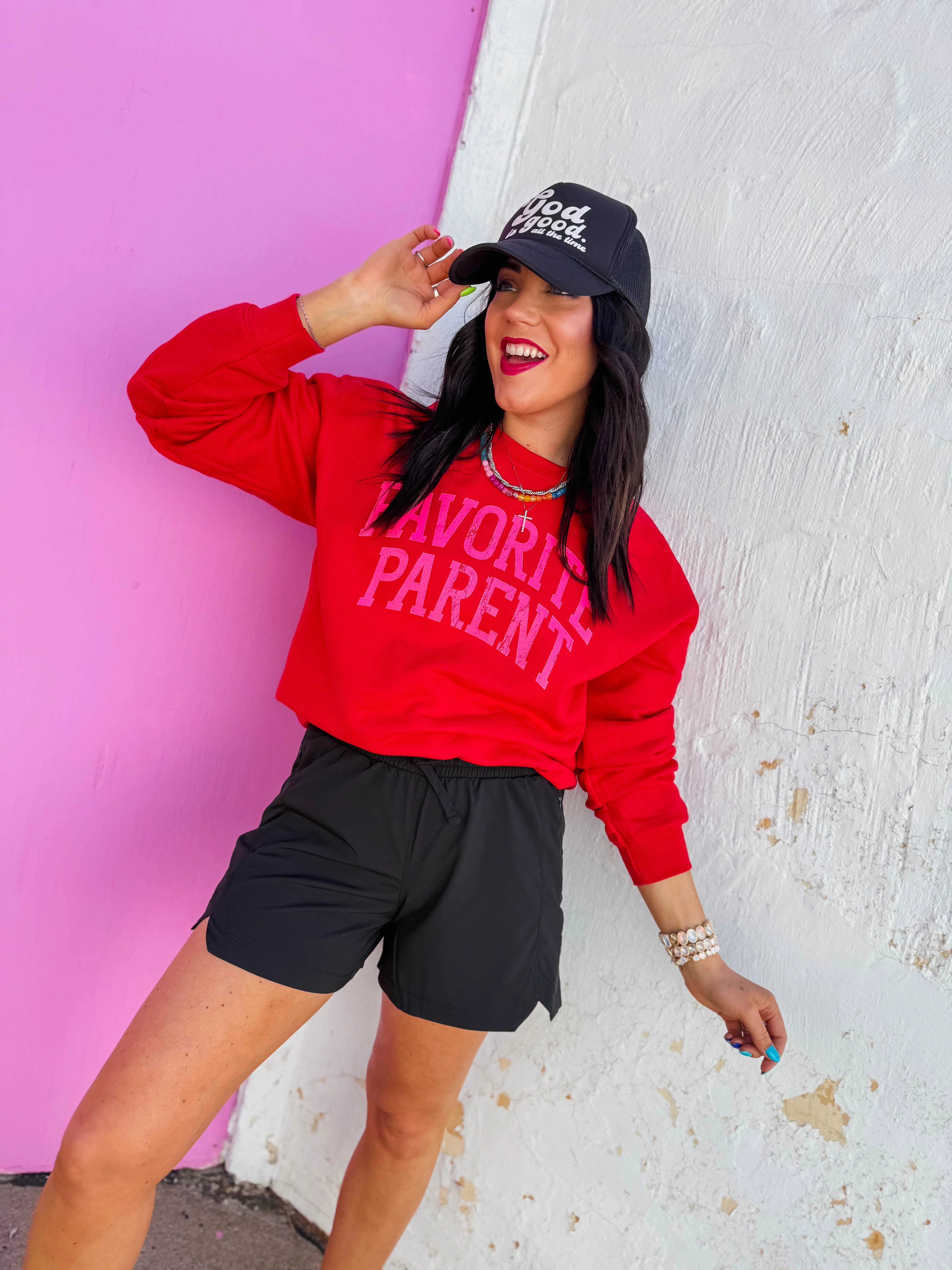 Favorite Parent Crewneck-Red - Image 4