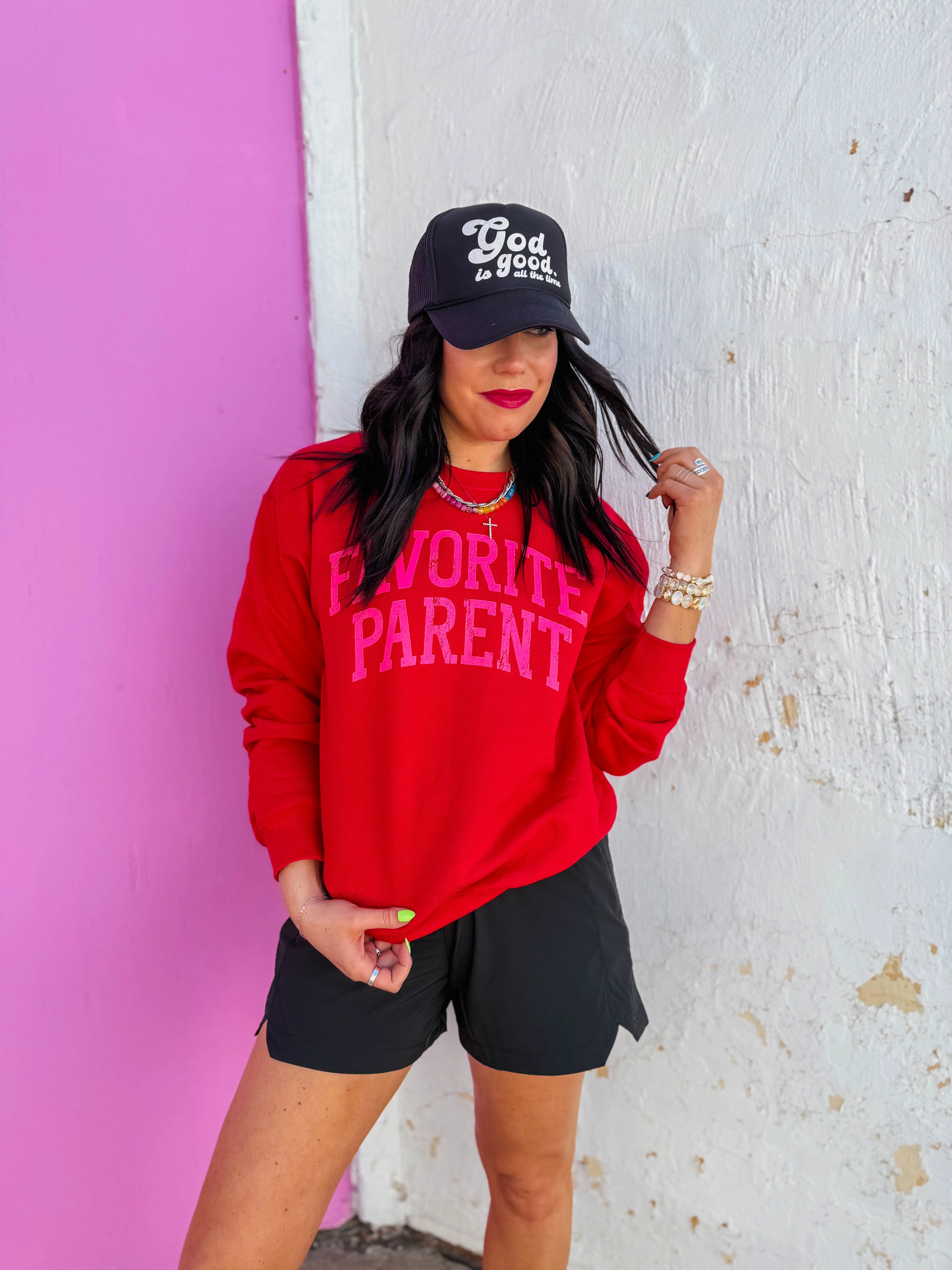 Favorite Parent Crewneck-Red - Image 7