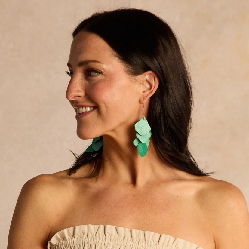 Florence Earrings-Baja Shimmer - Nickel & Suede - Image 4