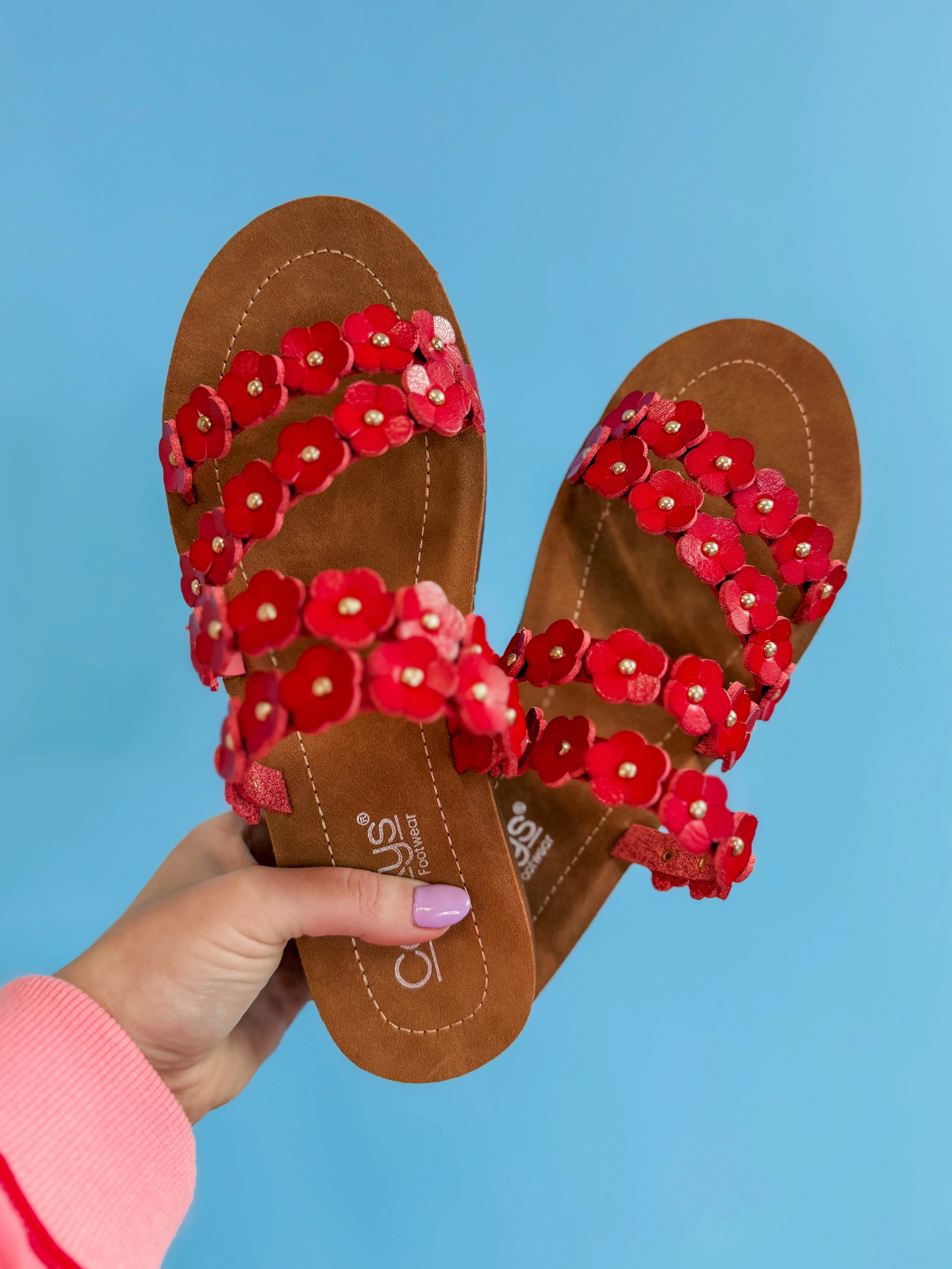 Corky's Garden Party Sandal-Red