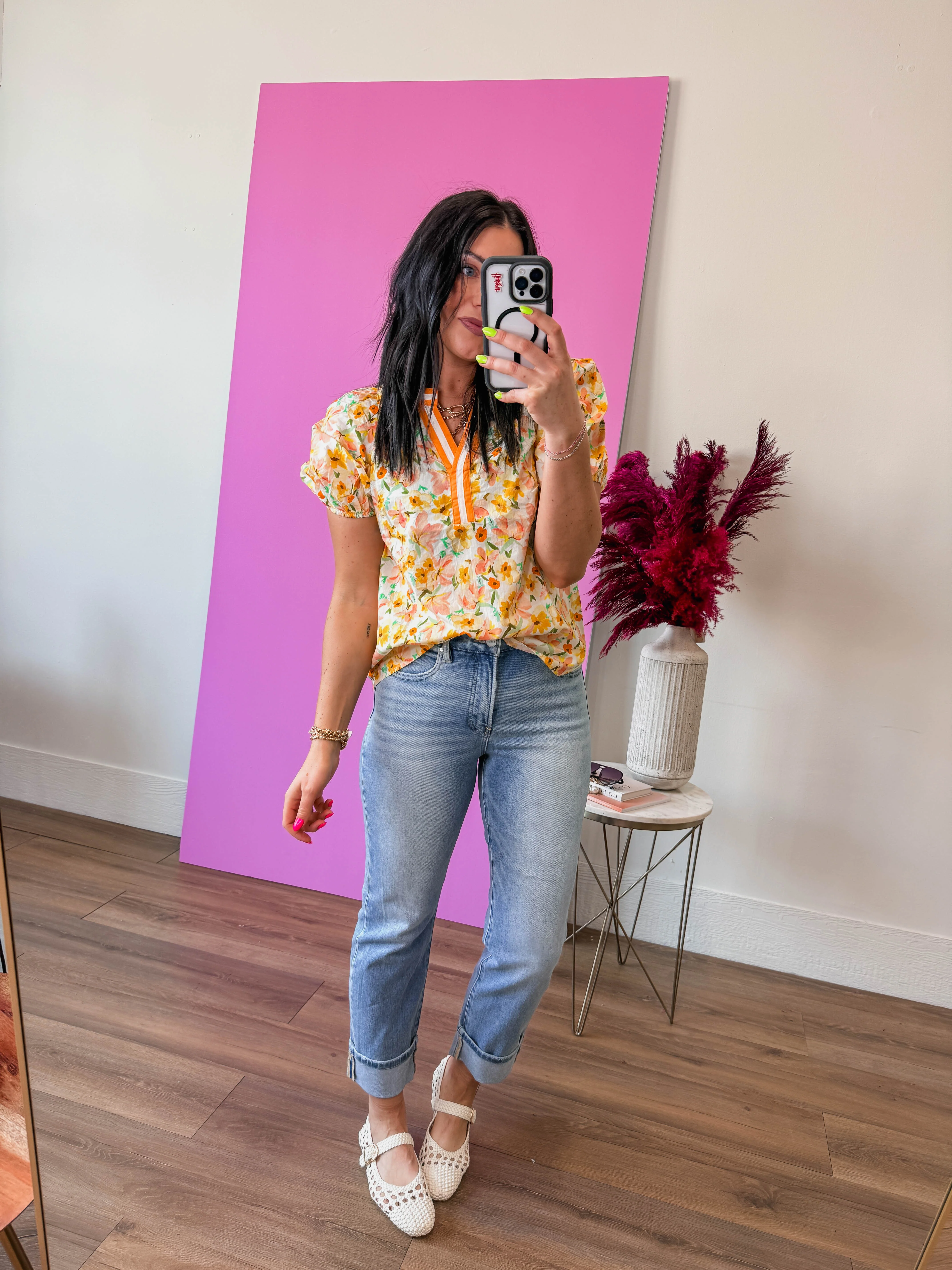 Georgia Floral Top-Yellow/Orange - Image 7