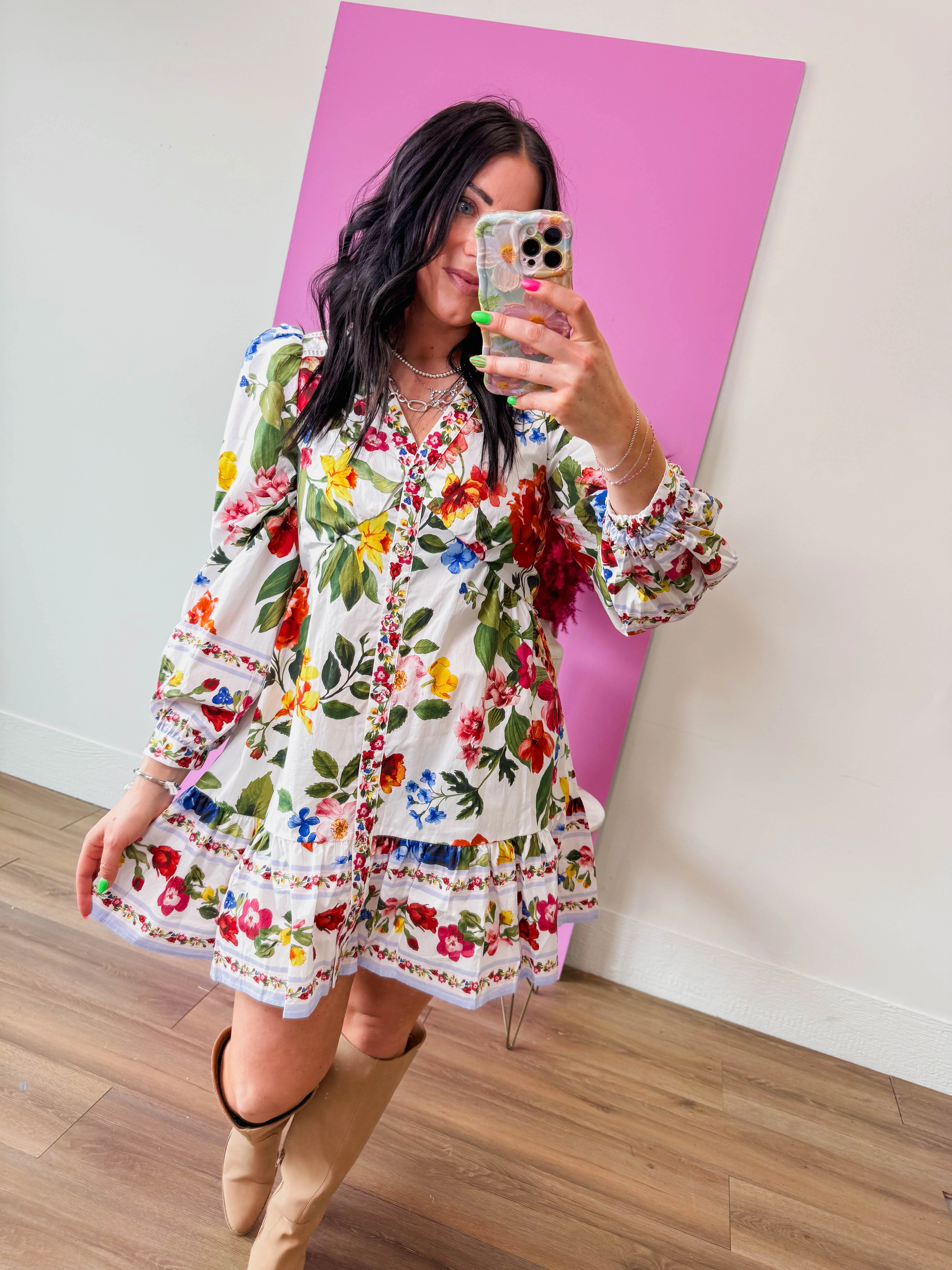 Gina Floral Mini Dress - Image 8
