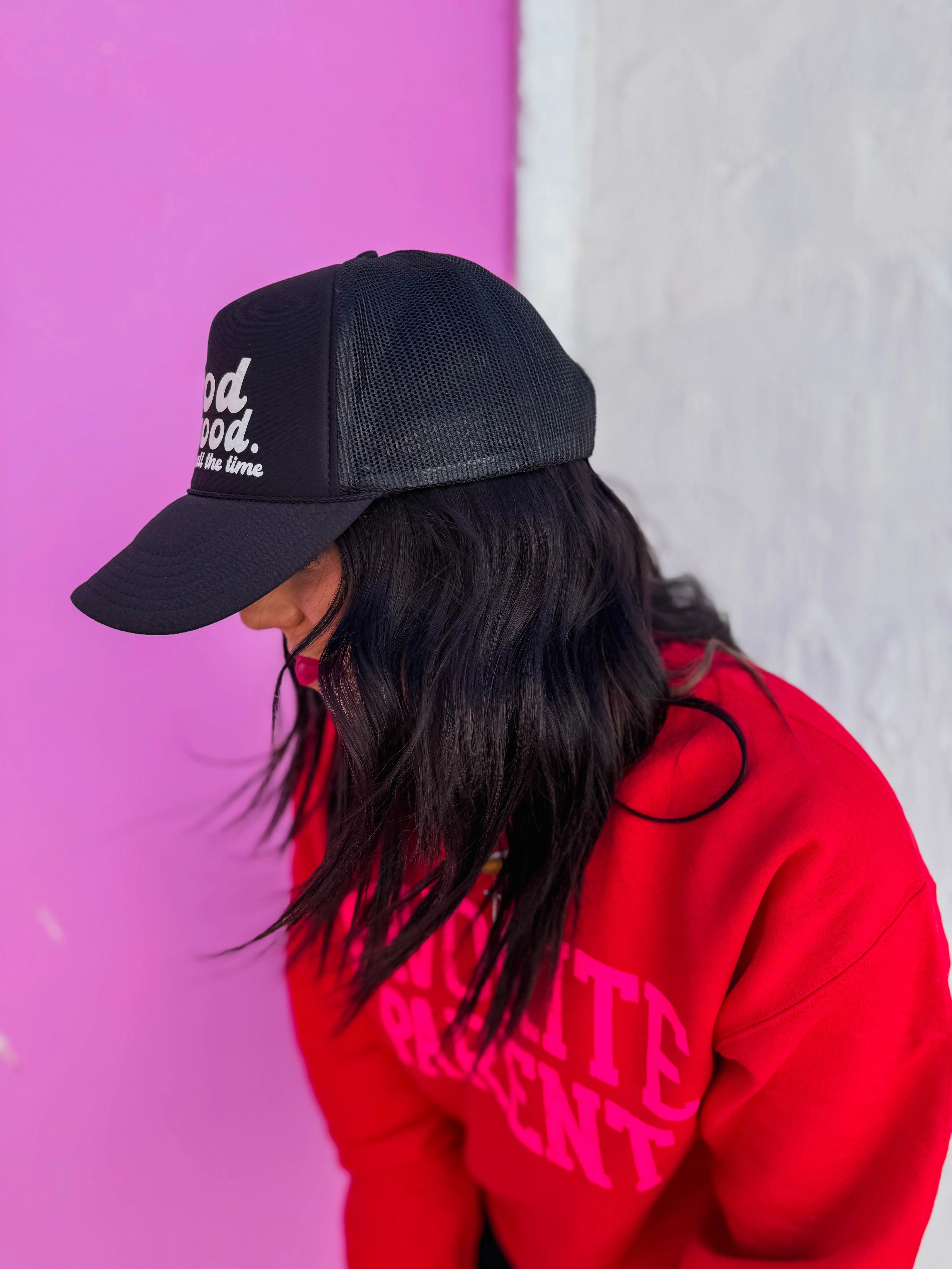 God Is Good Trucker Hat-Black - Image 4