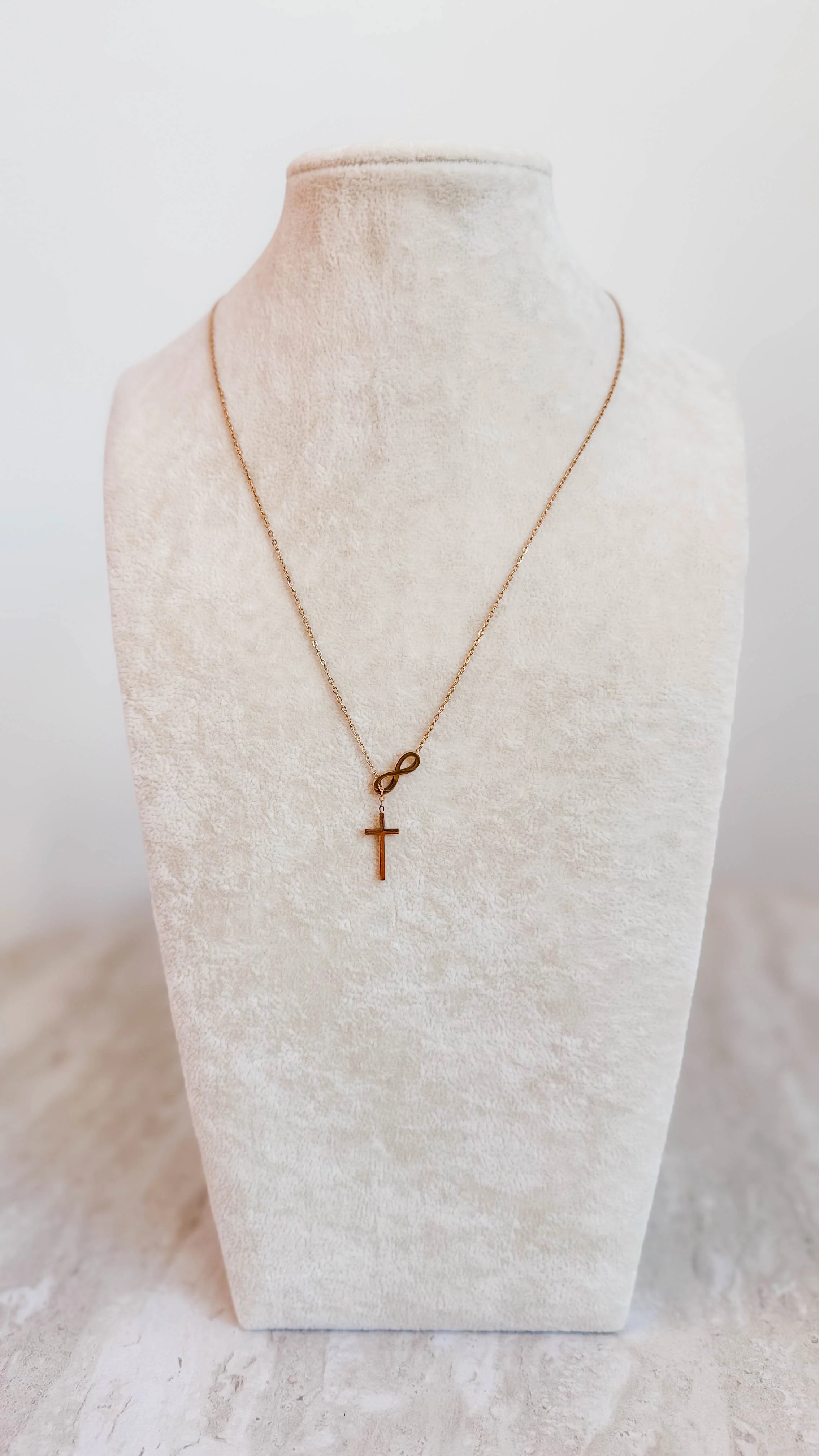 Gold Infinity Cross Necklace