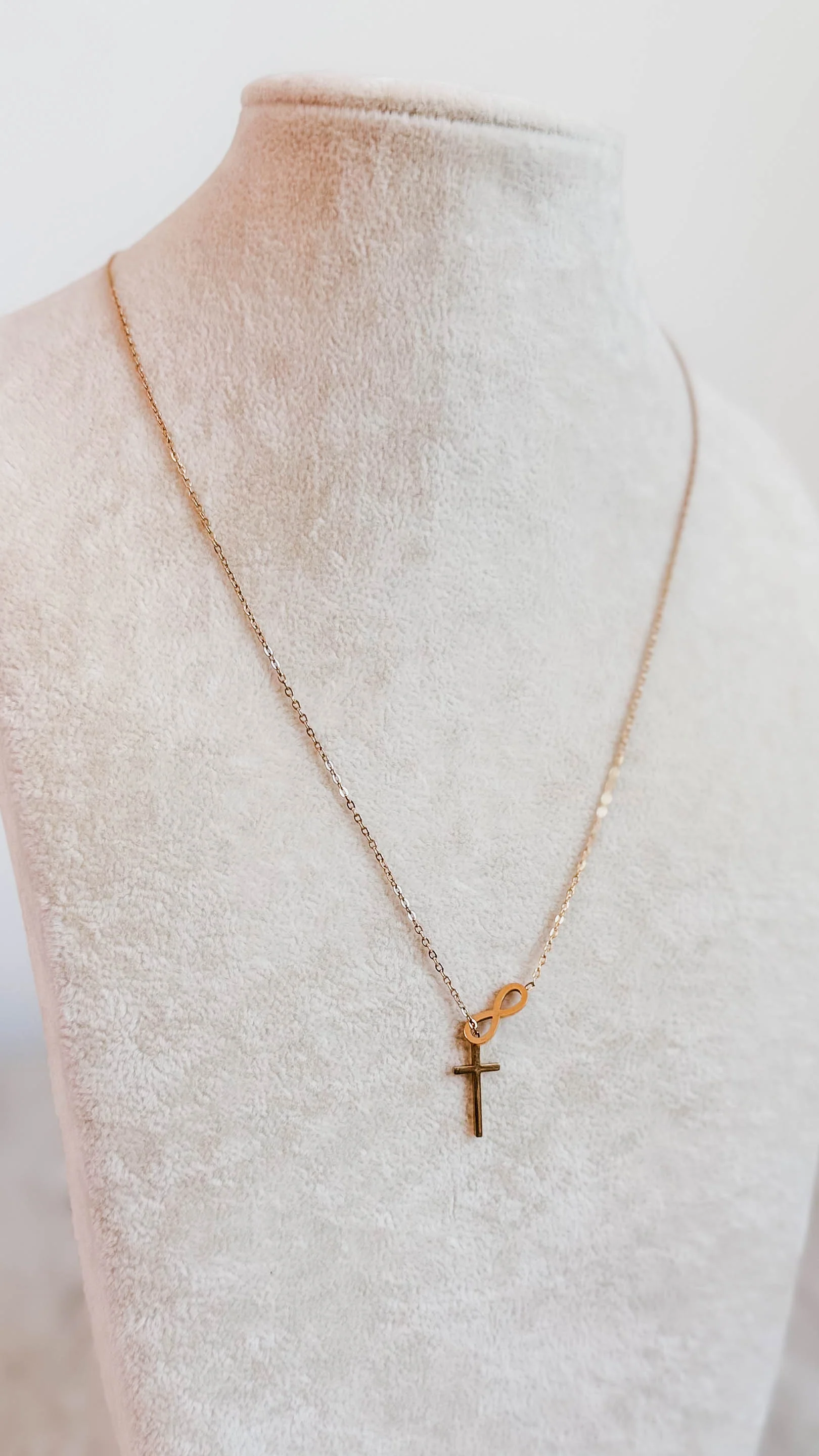Gold Infinity Cross Necklace - Image 4