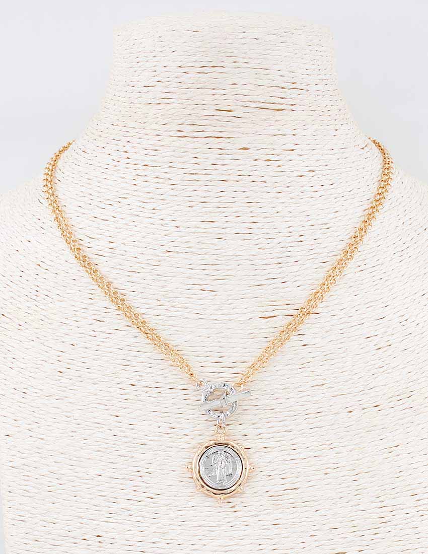 Gold & Silver Coin Charm Necklace - Image 2