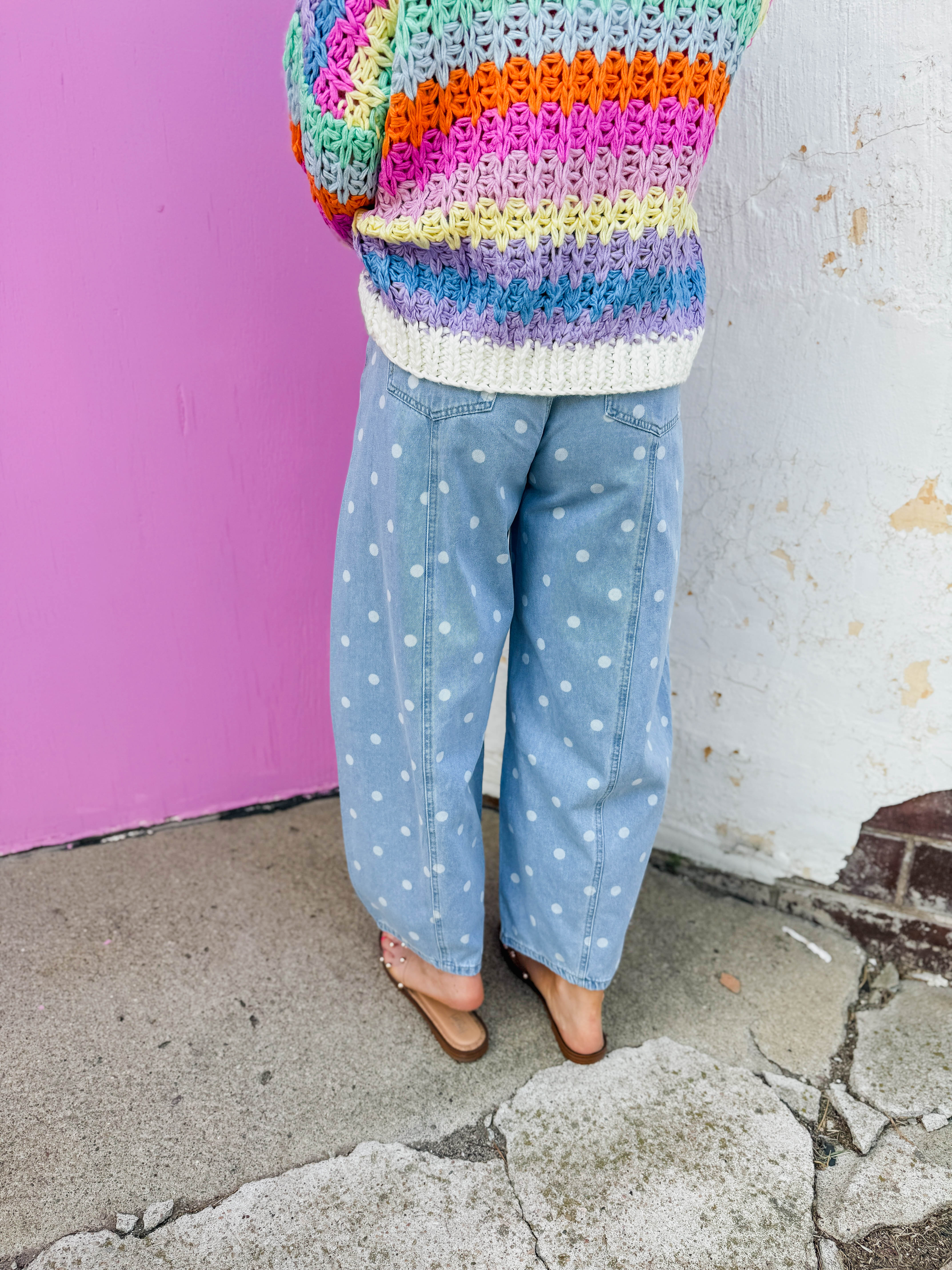 Good Energy Polka Dot Barrel Jeans - Image 5