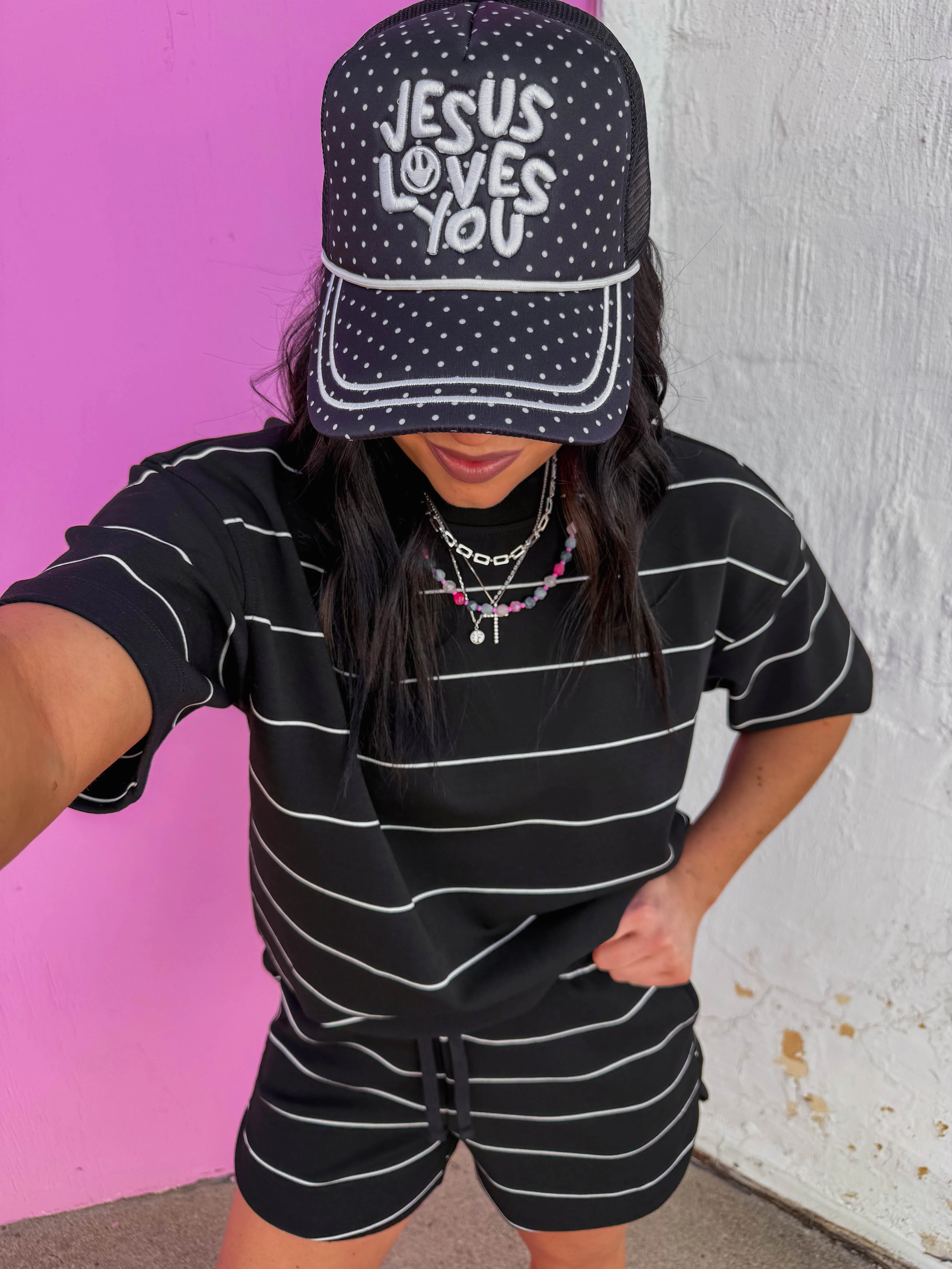 Grab & Go Striped Tee-Black - Image 3