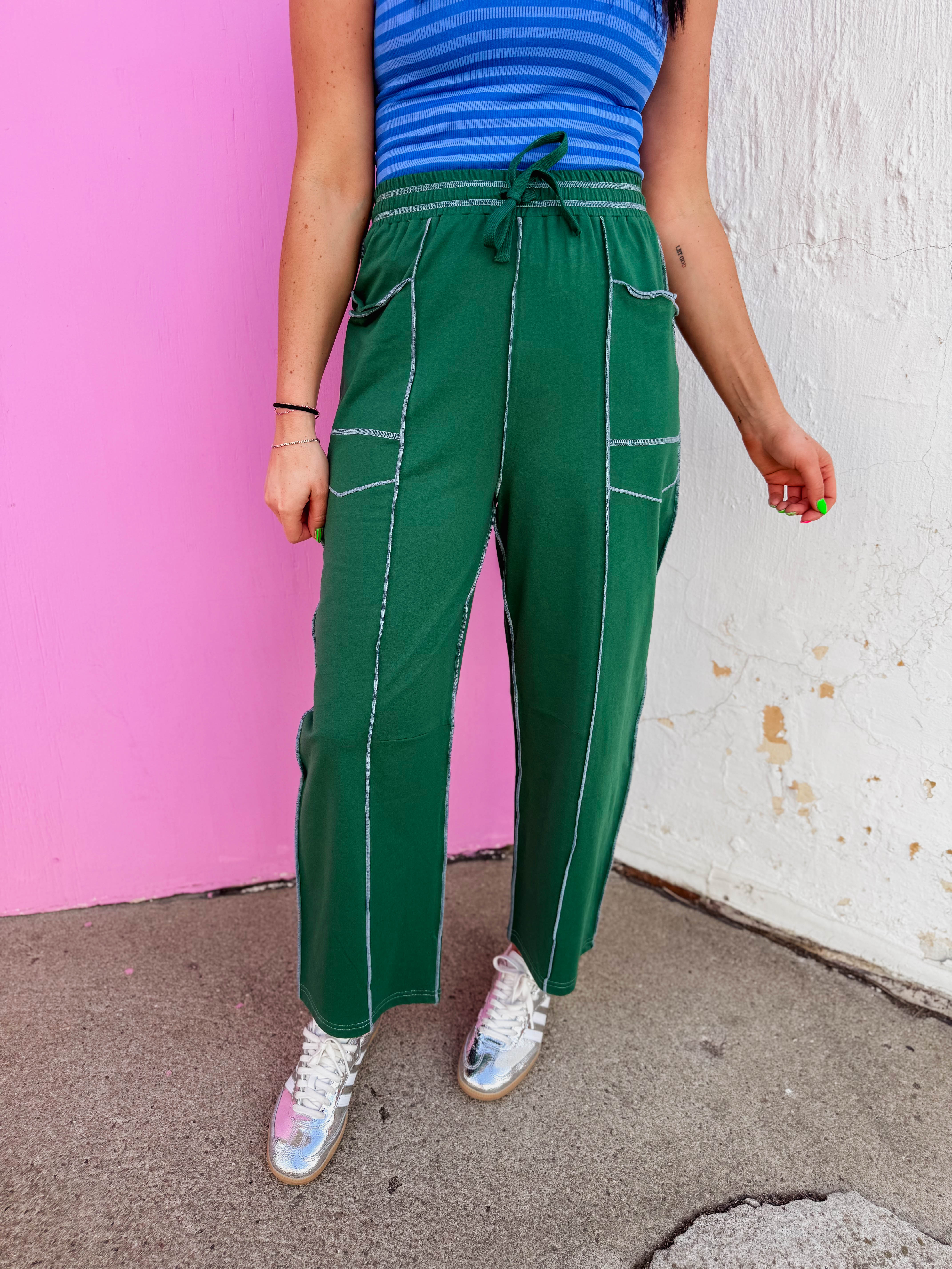 Hallie Barrel Pants-Green - Image 3