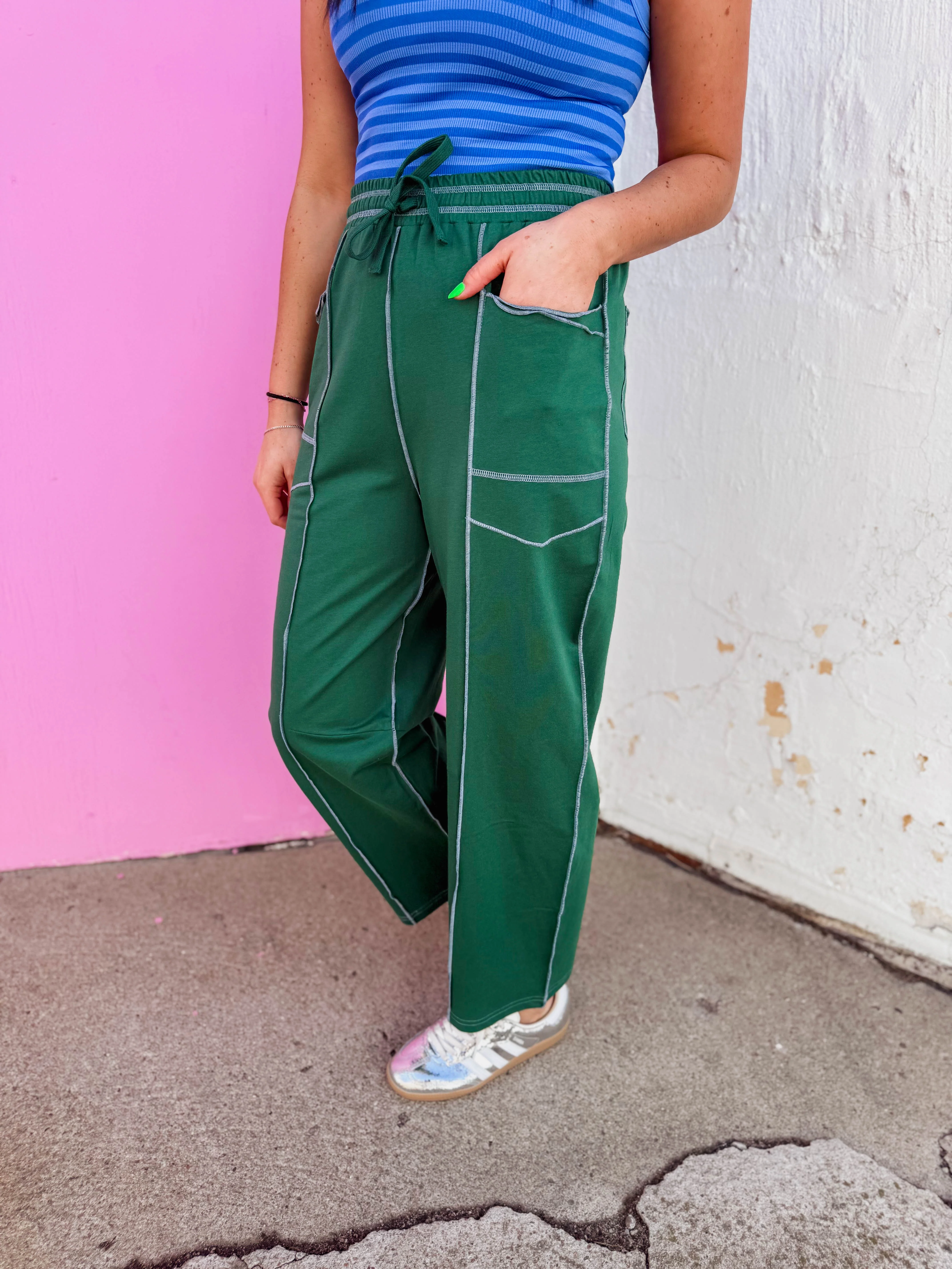 Hallie Barrel Pants-Green - Image 4