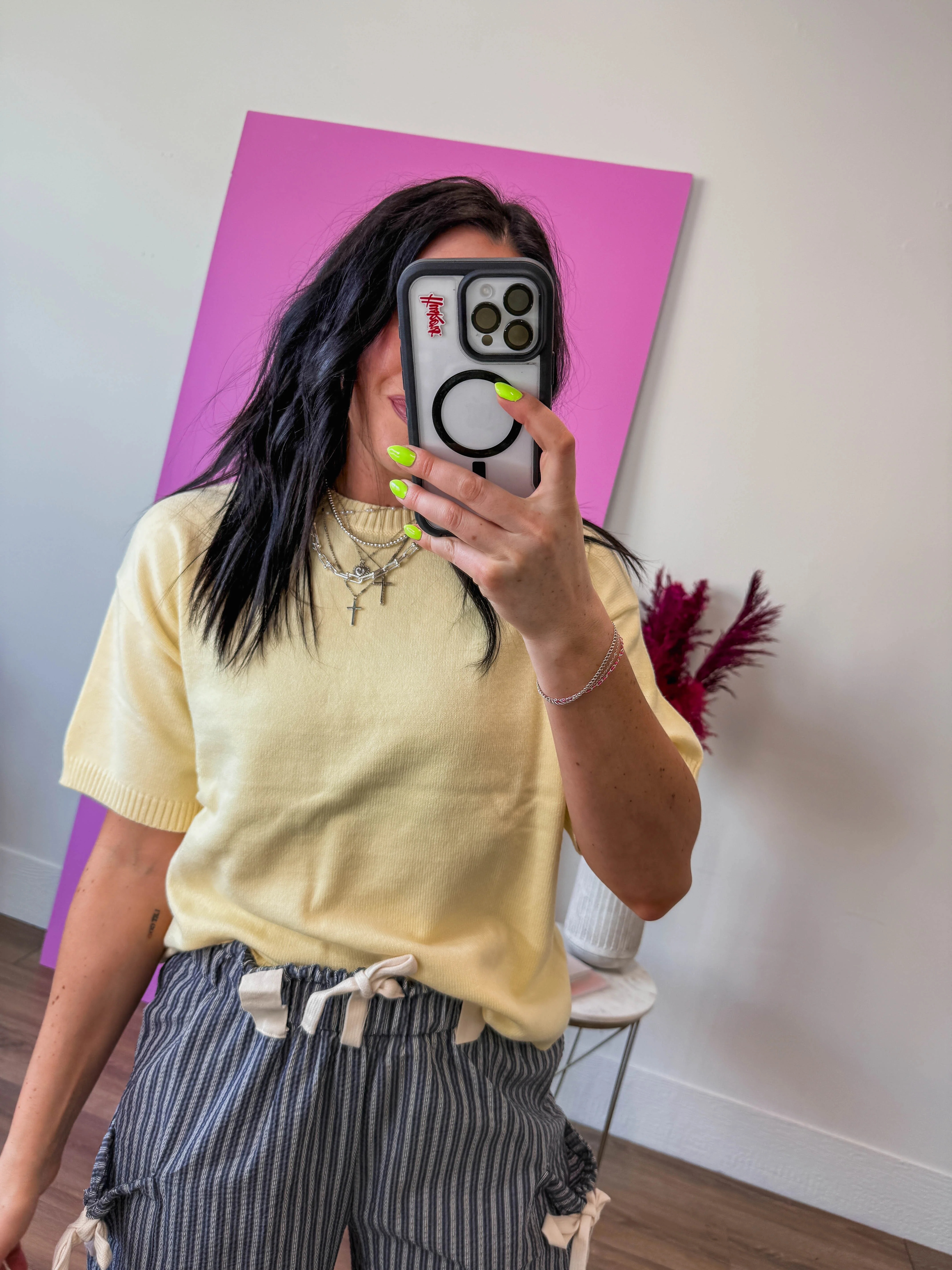 Harper Knit Top-Lemon - Image 3