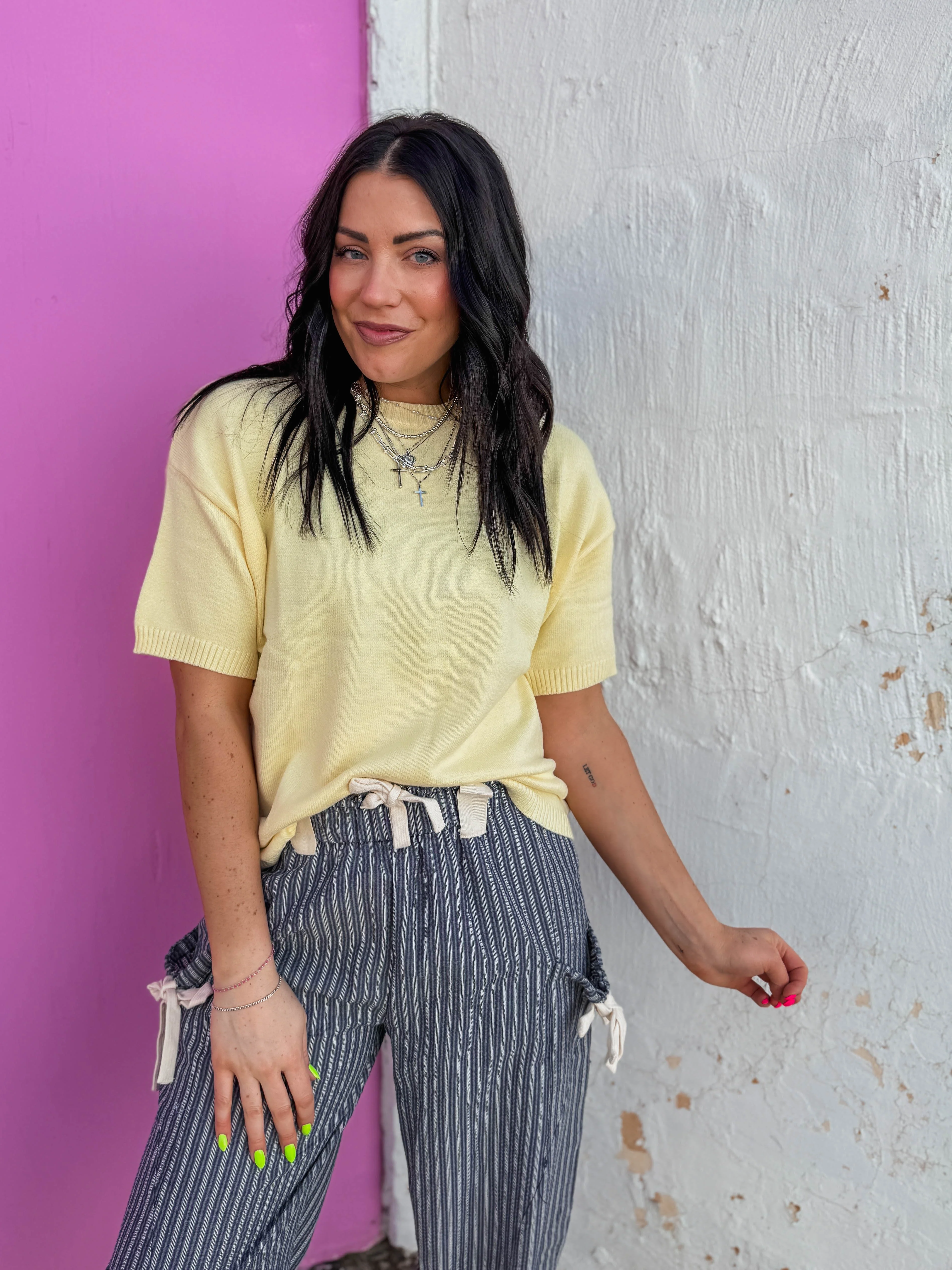 Harper Knit Top-Lemon - Image 6