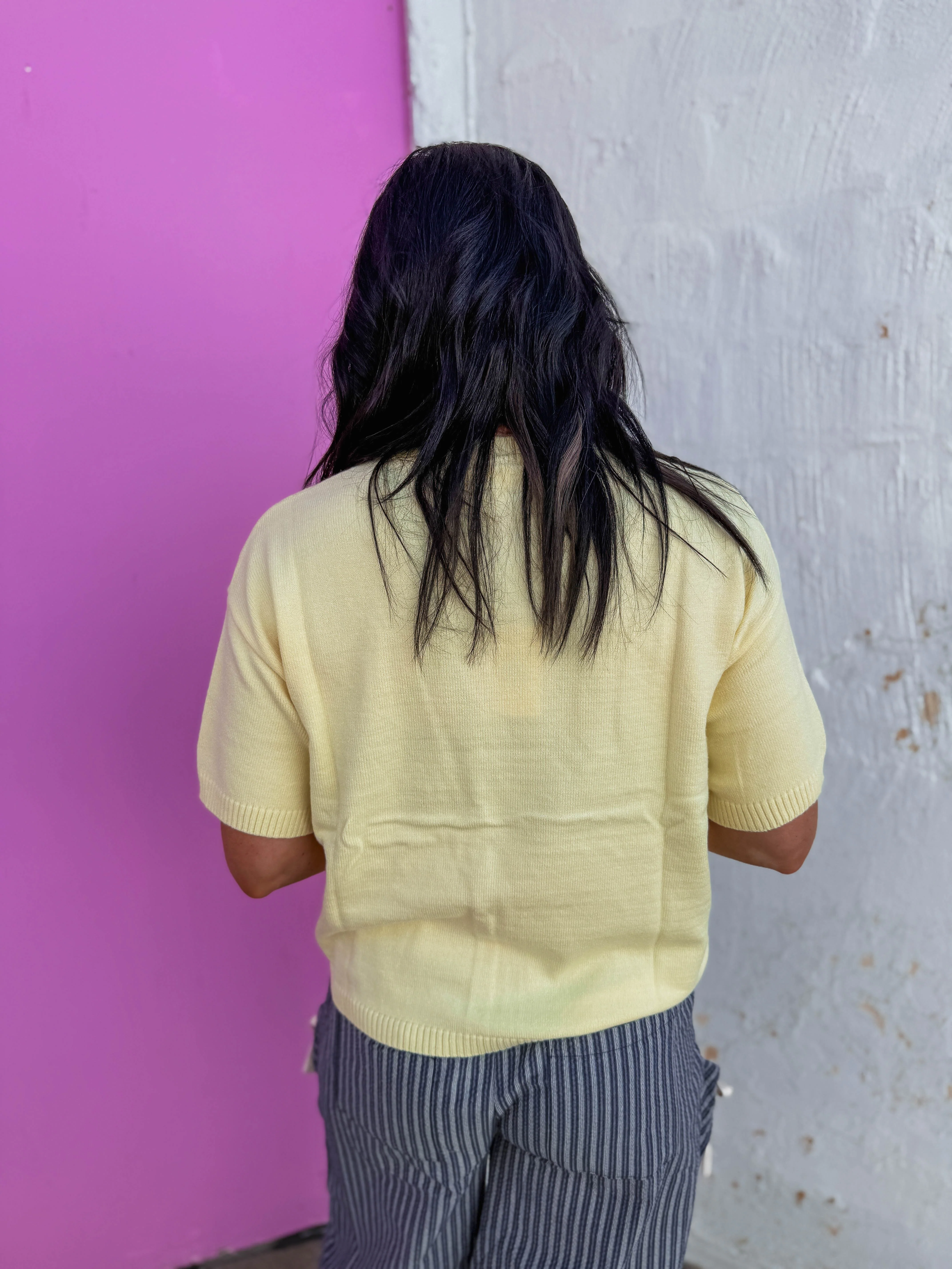 Harper Knit Top-Lemon - Image 9