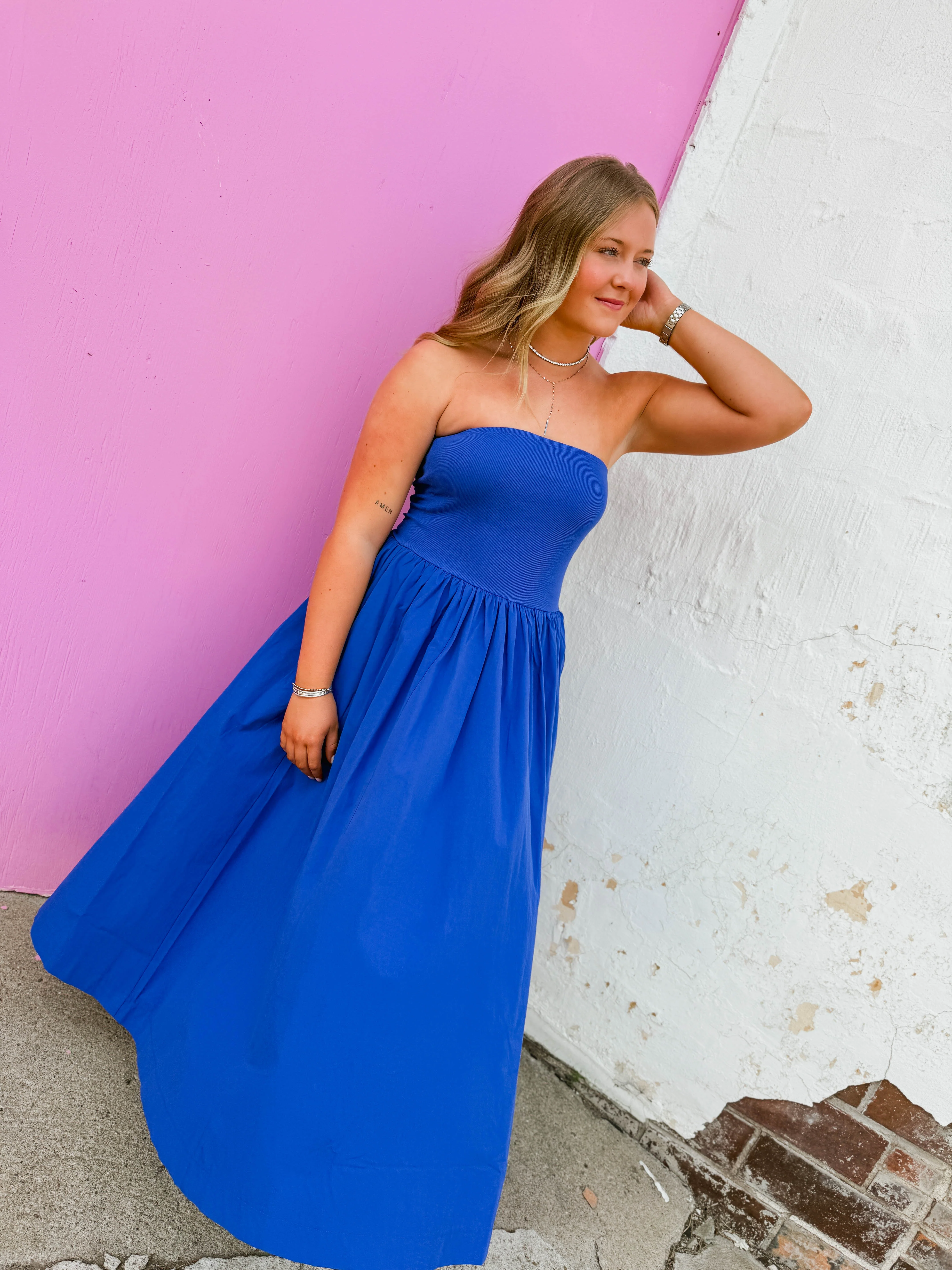 Having A Moment Midi Dress-Cobalt - Image 10