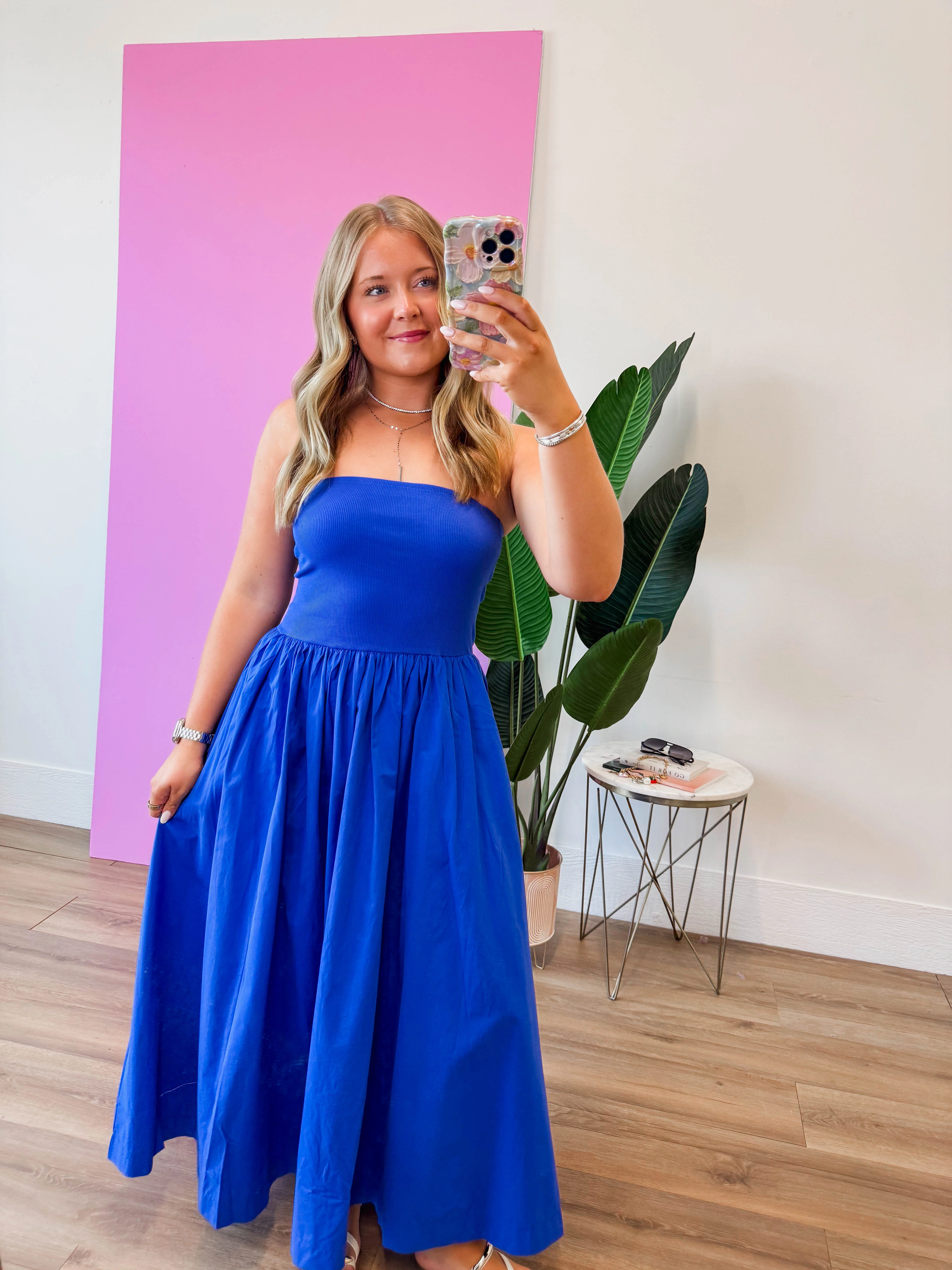 Having A Moment Midi Dress-Cobalt - Image 4