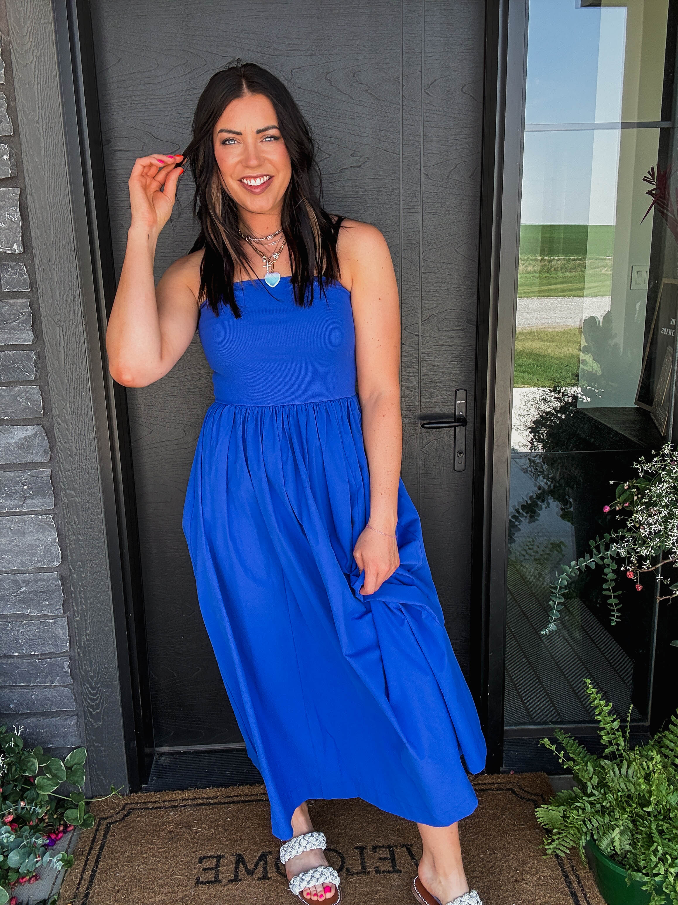 Having A Moment Midi Dress-Cobalt - Image 5