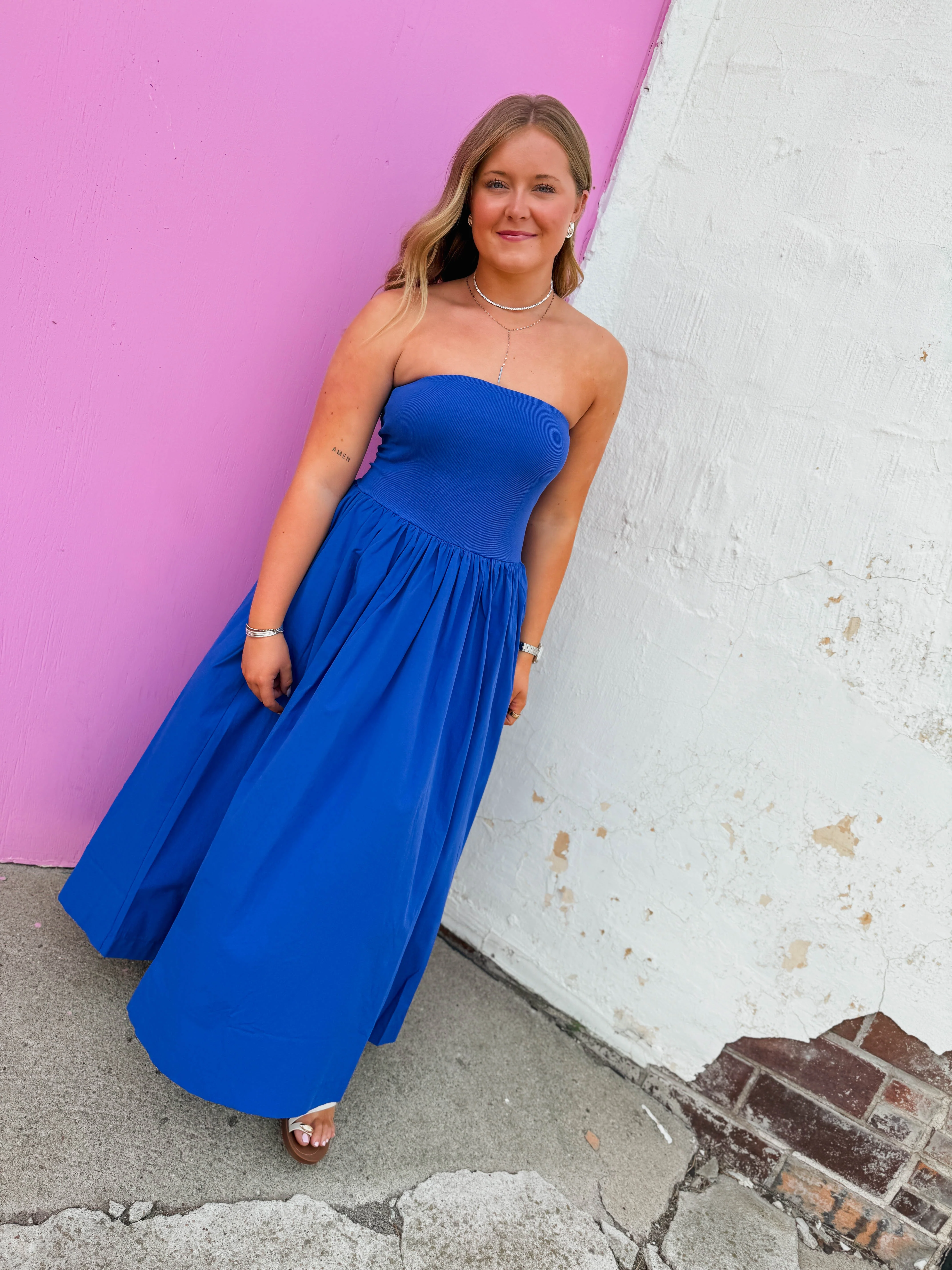 Having A Moment Midi Dress-Cobalt - Image 7