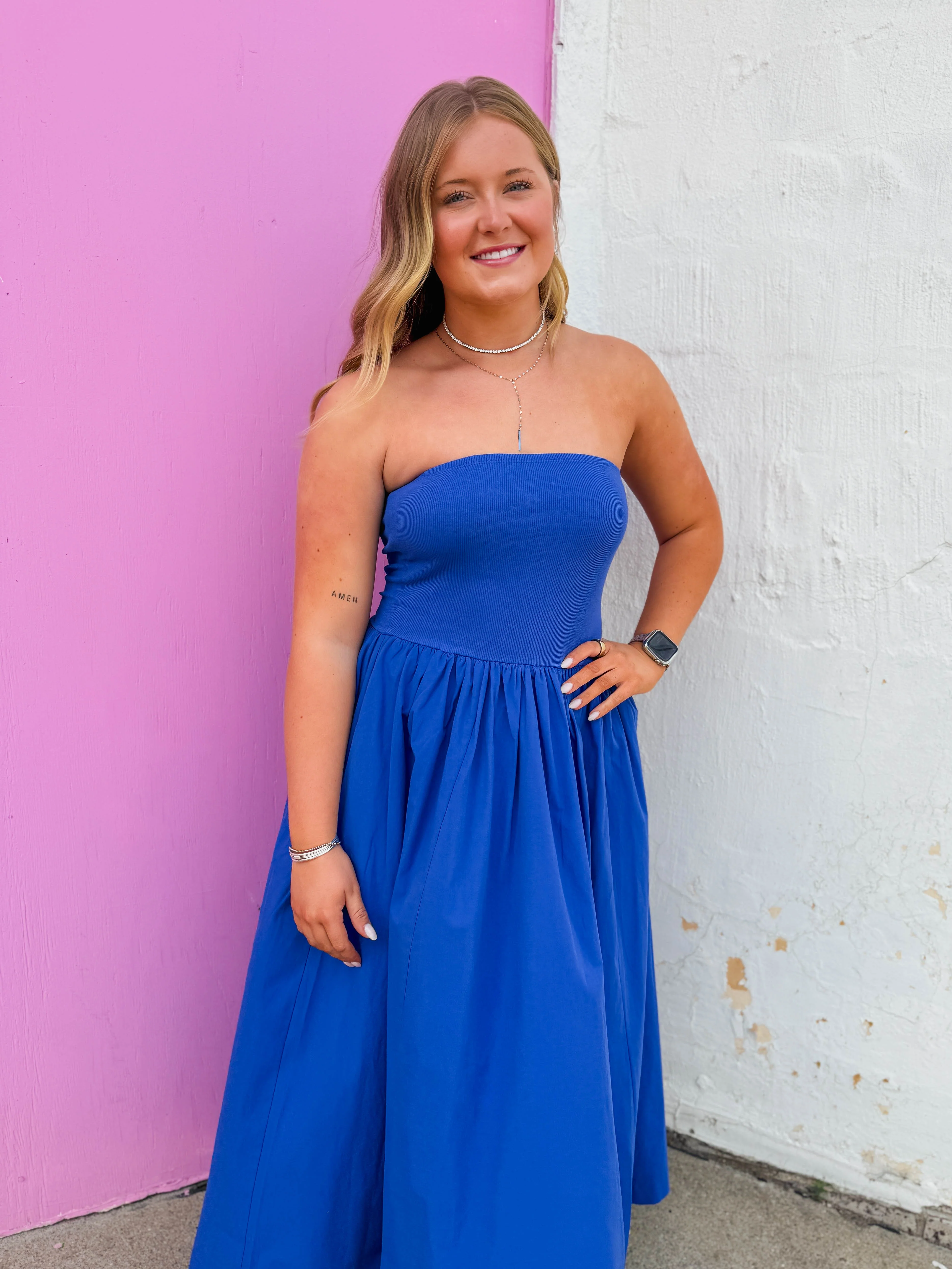 Having A Moment Midi Dress-Cobalt - Image 8