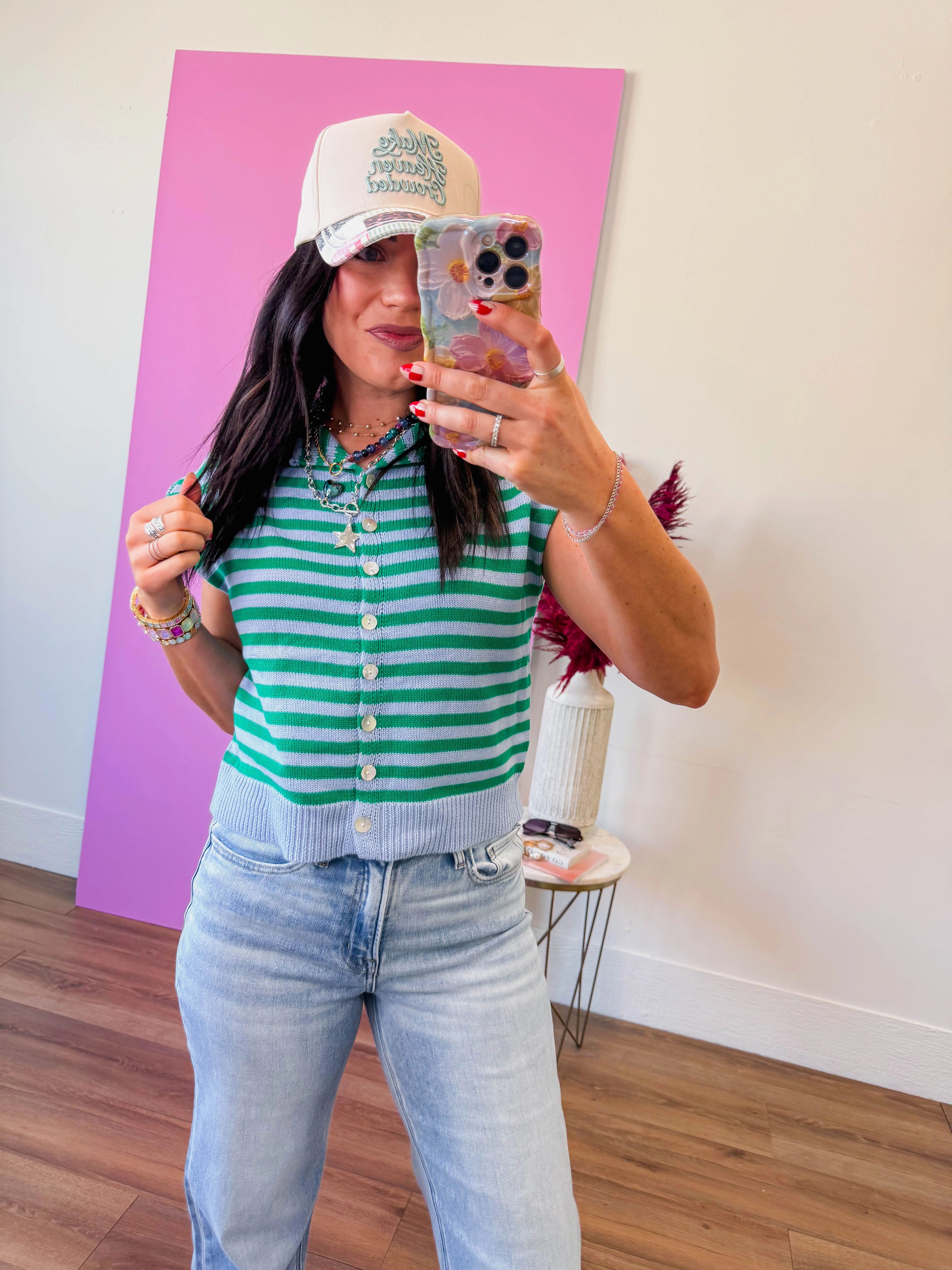 Heartbreaker Striped Sweater Vest-Blue - Image 7