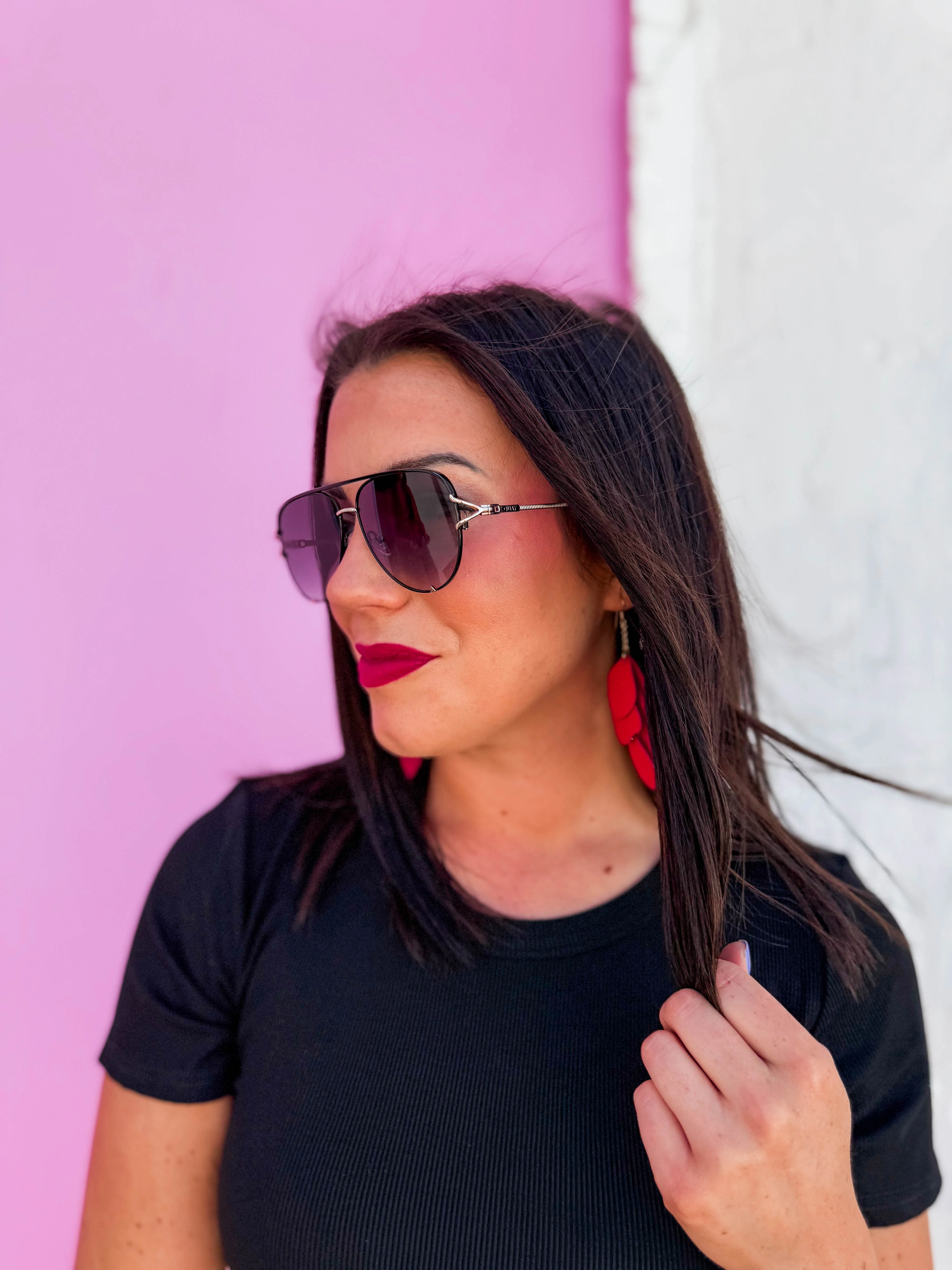 High Key Twist Sunglasses-Black/Smoke-Quay - Image 2