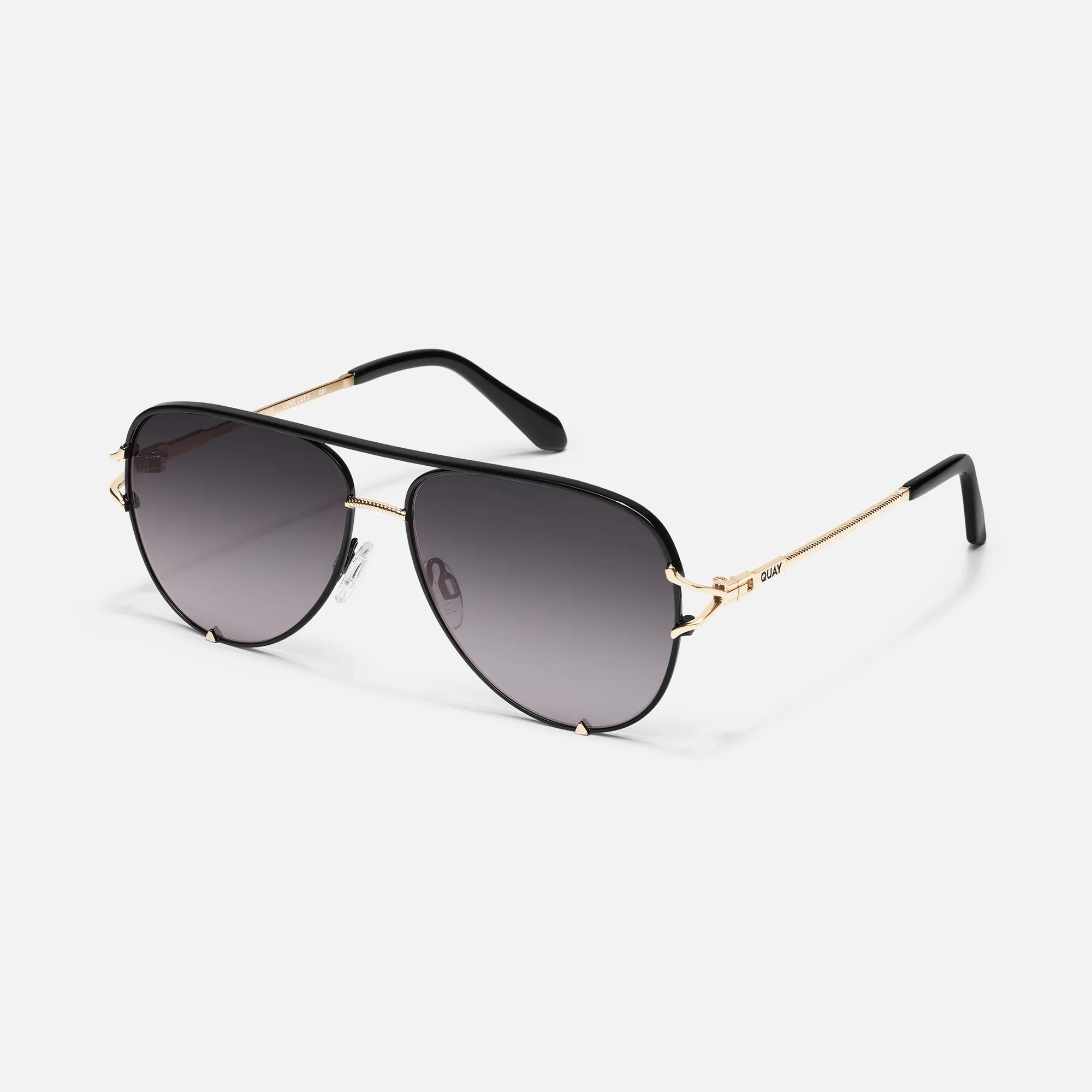 High Key Twist Sunglasses-Black/Smoke-Quay - Image 3